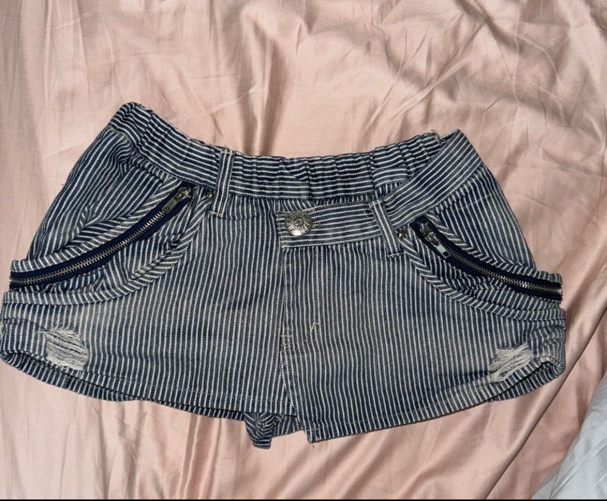 Japanese Brand × Vintage Japanese brand denim mini skirt Size 22" - 1 Thumbnail