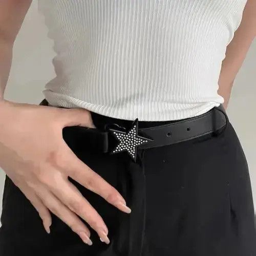 Other Y2k Star Rhinestone Black Belt Size ONE SIZE - 1 Thumbnail