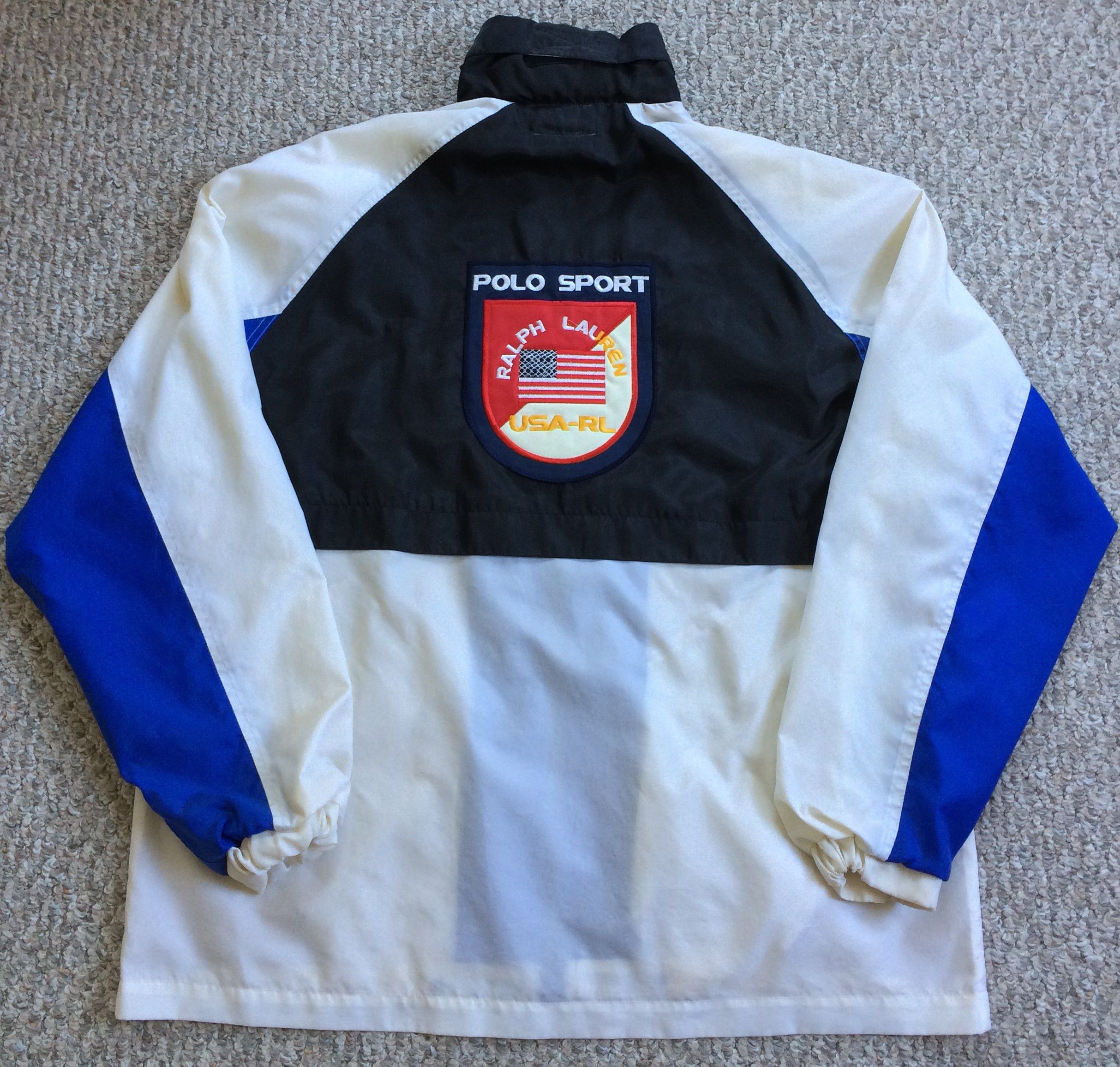 Polo Ralph Lauren online White Polo Sport Windbreaker Patch Jacket Size: L