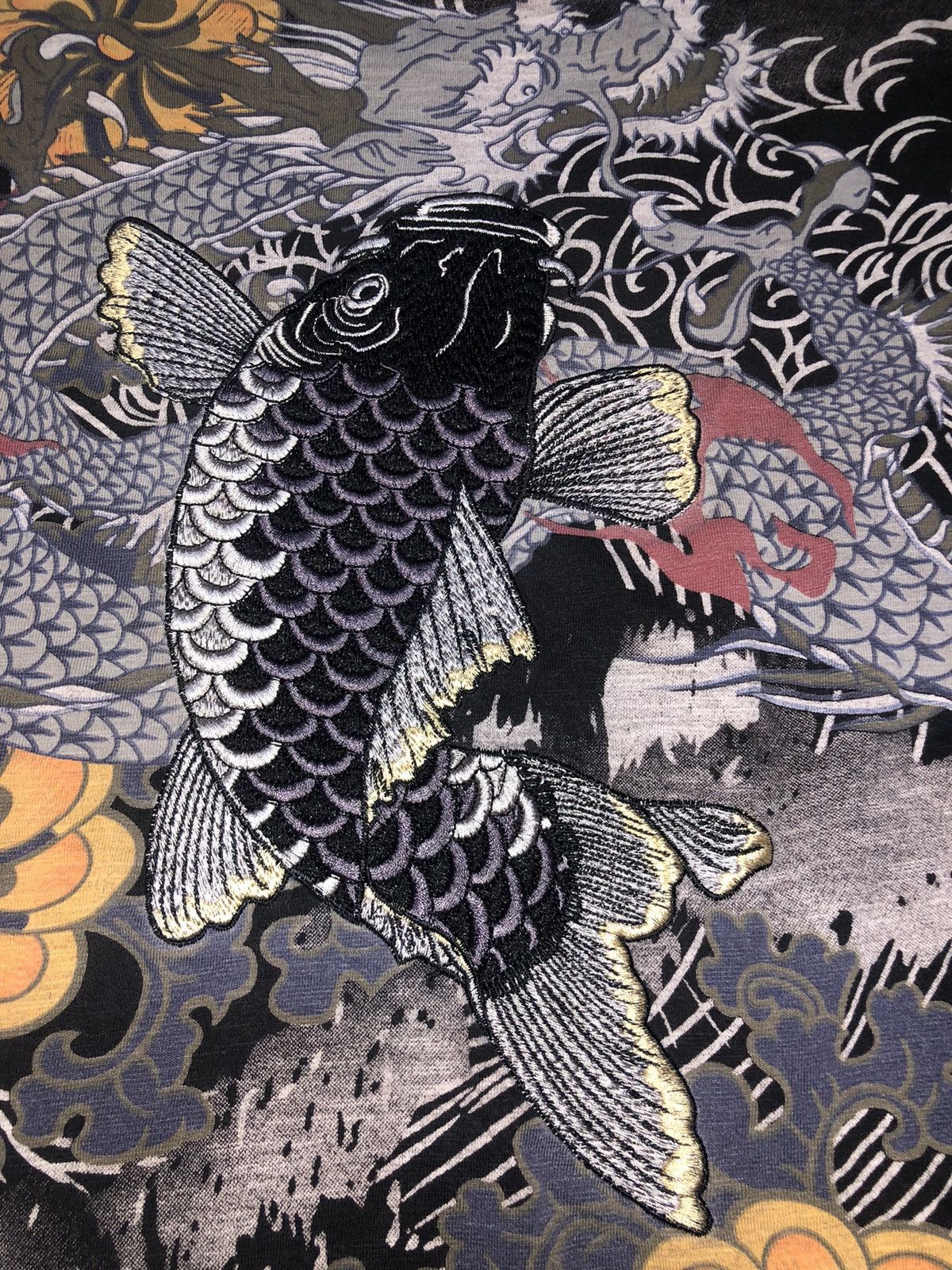 Japanese Brand Japanese Brand Fish Koi Big Logo Tee Over Print Size US L / EU 52-54 / 3 - 1 Thumbnail