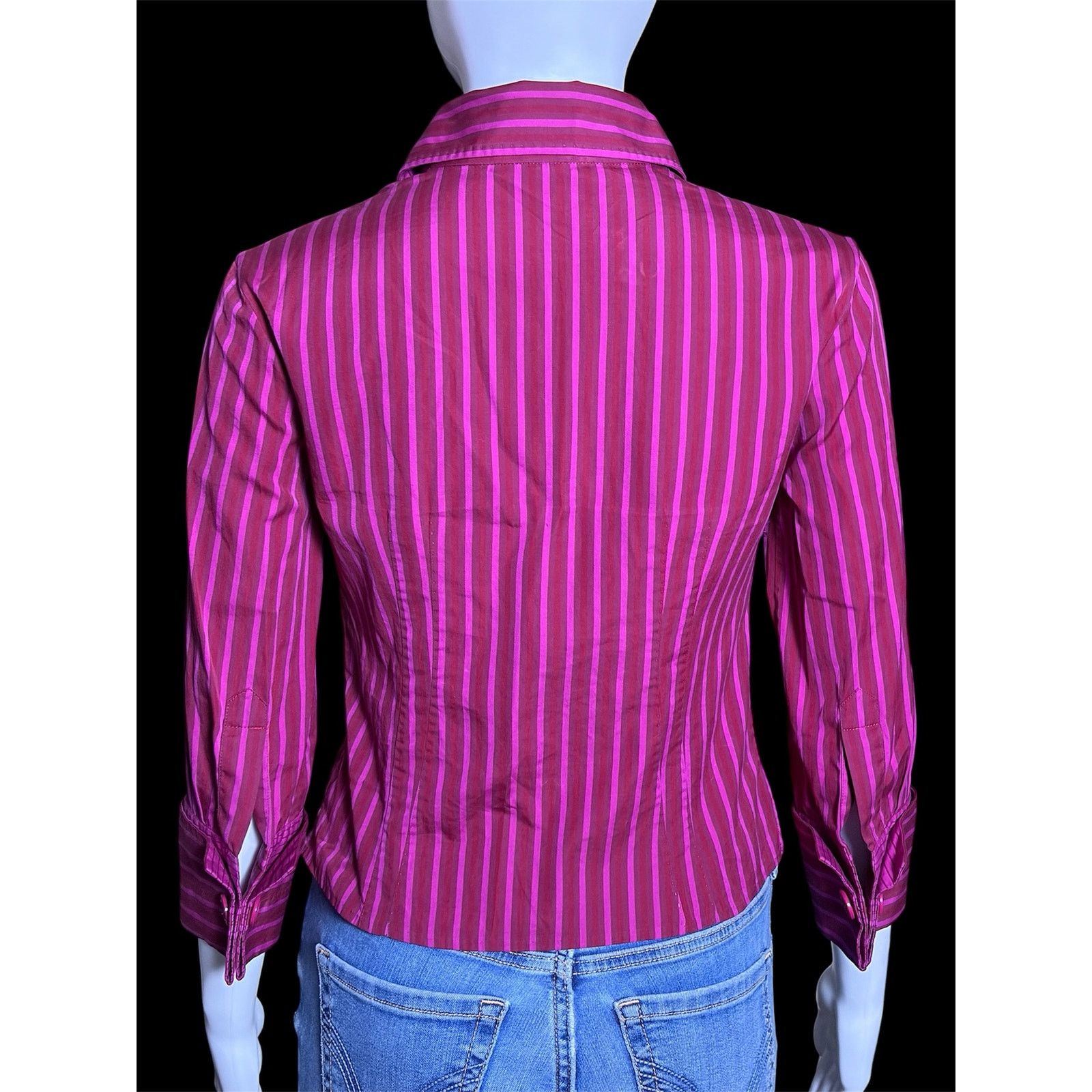 Louis Vuitton Y2K Louis Vuitton Magenta Pink and Red Button Down Blouse Size S / US 4 / IT 40 - 4 Thumbnail