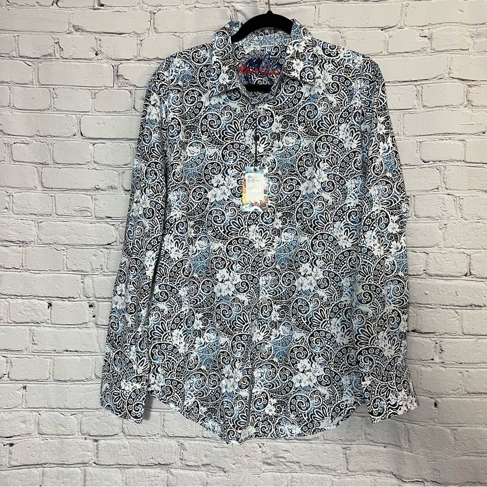 Robert Graham NWT New $198 Robert Graham Tower Paisley Floral Print Shirt Size US L / EU 52-54 / 3 - 3 Thumbnail