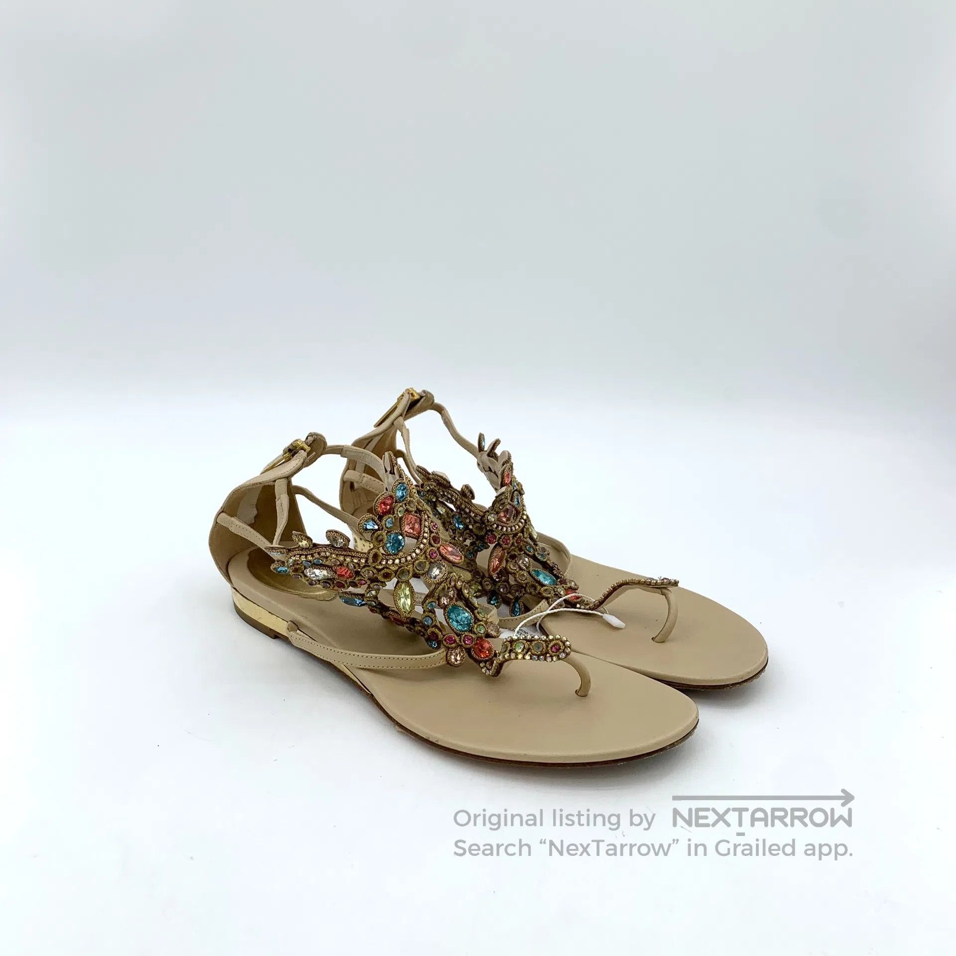 Rene Caovilla Rene Caovilla Brown Heavy Beaded Embroidery Casual Flat On Size US 7 / IT 37 - 2 Thumbnail