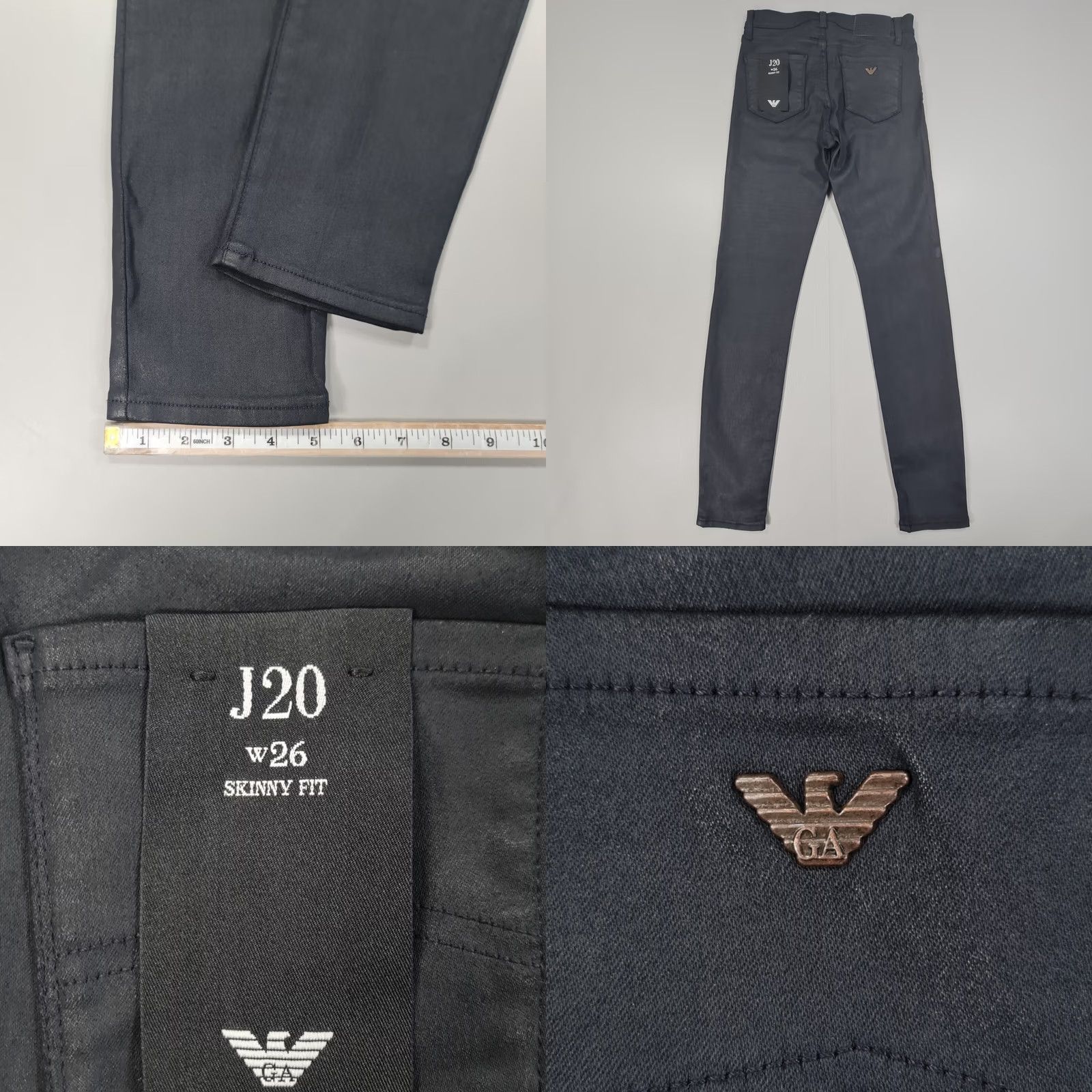 Armani Emporio Armani Jeans Womens Blue W26 L31 Skinny Fit High Rise Stretch Denim Size 26" / US 2 / IT 38 - 8 Thumbnail