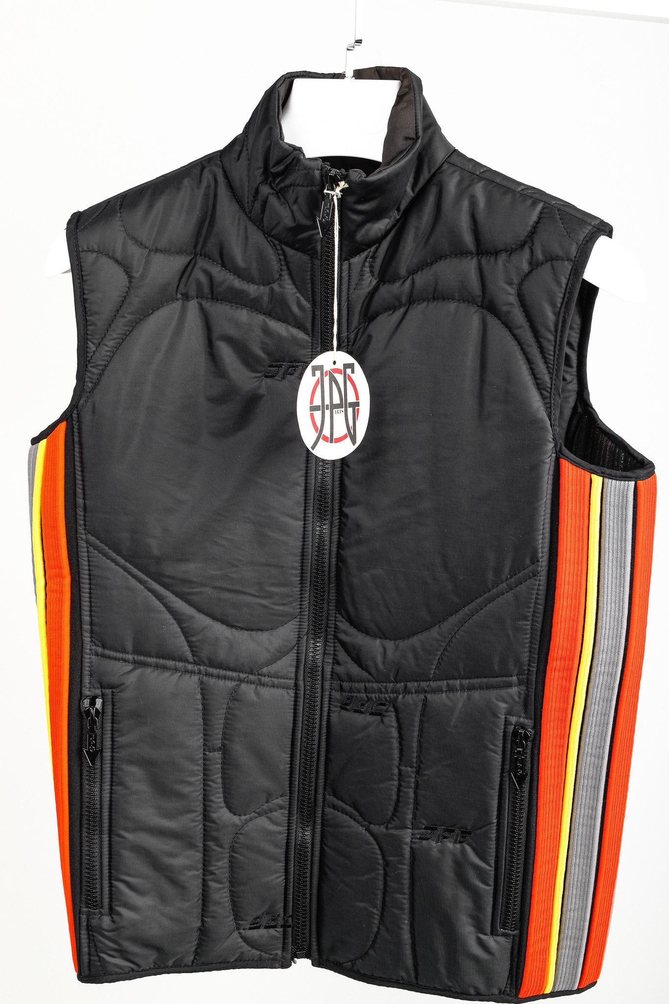 Jean Paul Gaultier JPG by Gaultier Black Quilted Side-Stripe Zip Vest Size US S / EU 44-46 / 1 - 3 Thumbnail