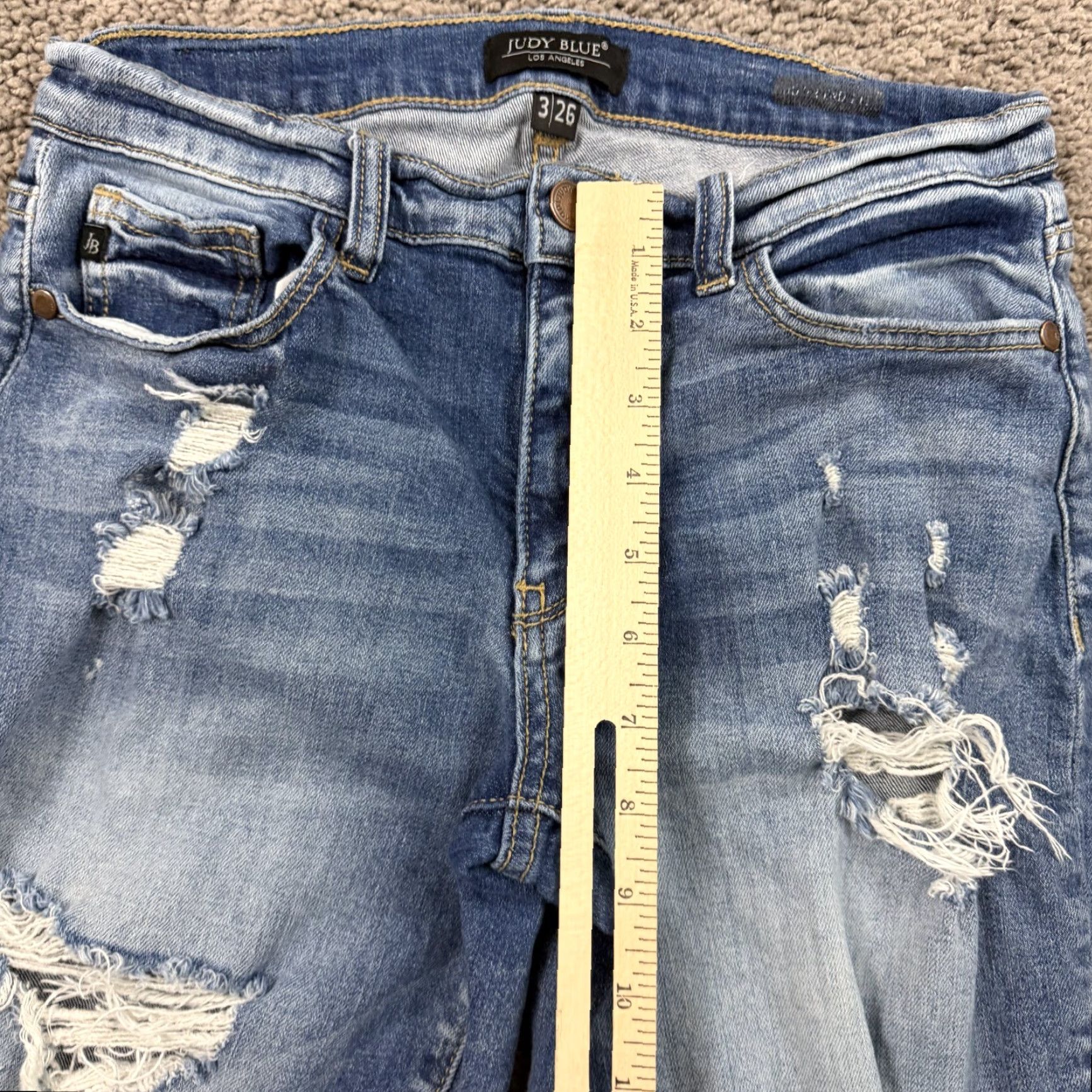 Denime Judy Blue Jeans Womens 26 Boyfriend Distressed Mid Rise Stretch Denim 26x29 Size 26" / US 2 / IT 38 - 4 Thumbnail