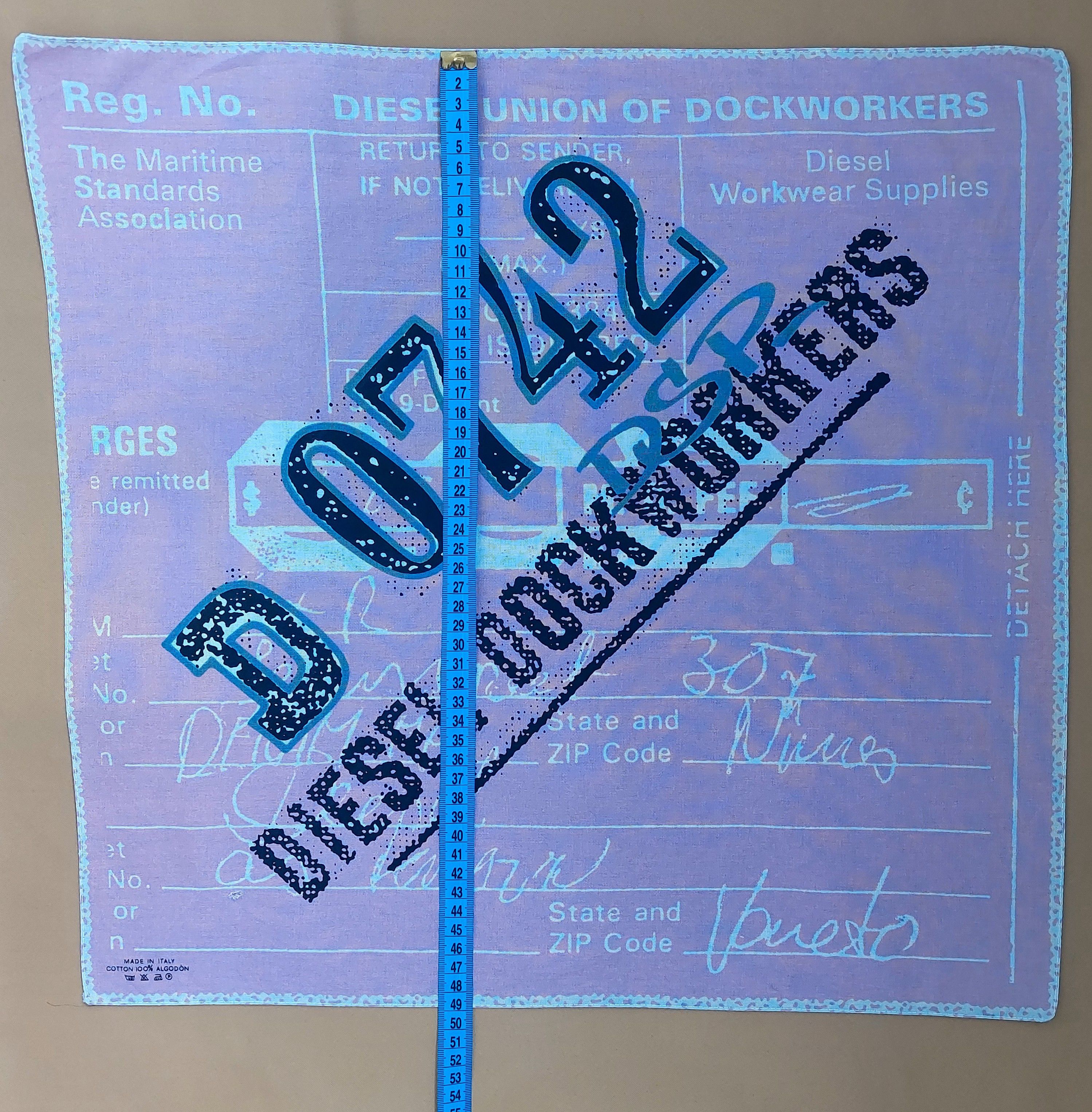 Diesel Vintage Diesel Pink Bandana Graphic Union of Dockworkers Y2K Size ONE SIZE - 3 Thumbnail