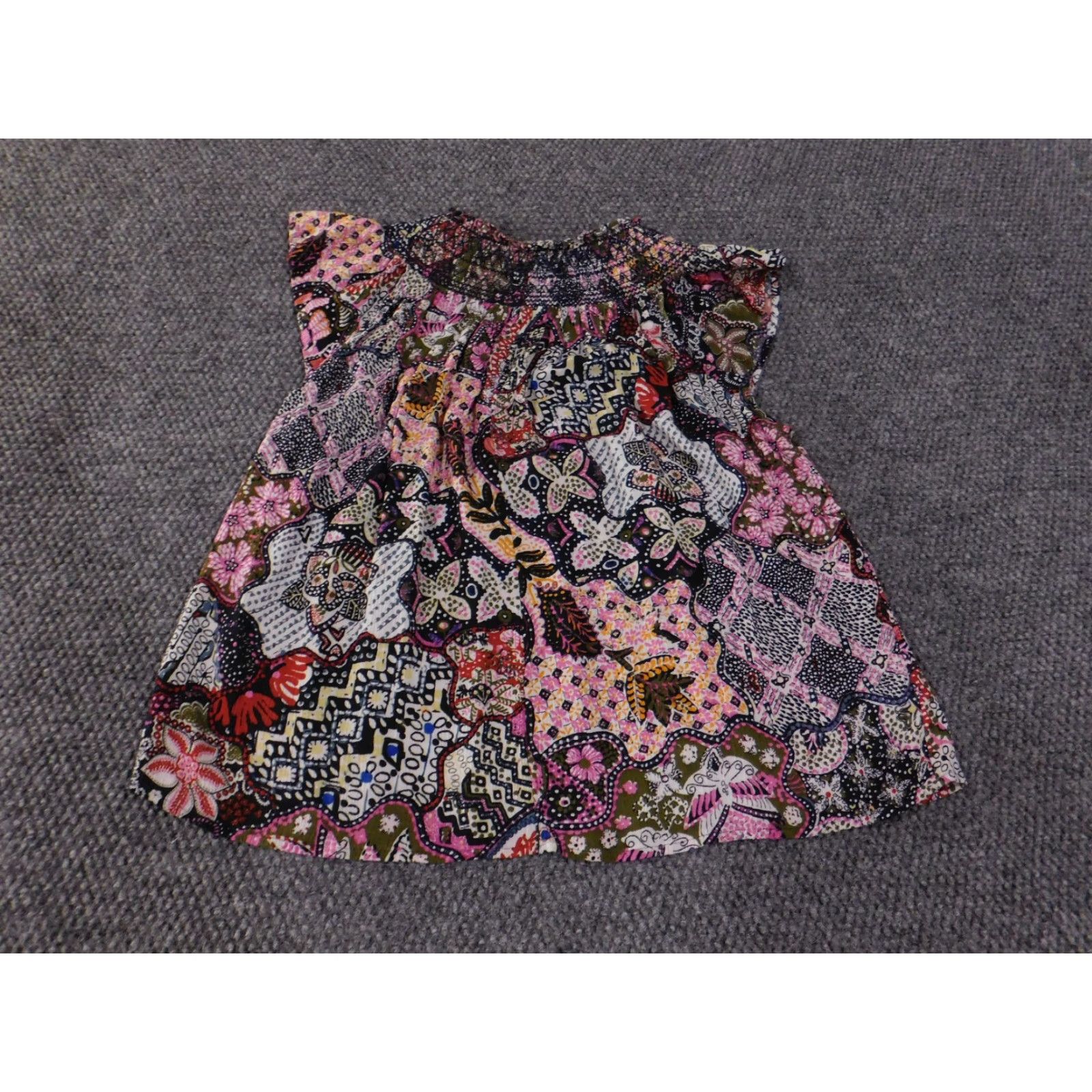 Loft Loft Blouse Womens Petite Medium Multicolor Floral Boho Rayon Sleeveless Bell Sleeve Turtleneck Pullover Pocket Ruffle Modern Flower Size M / US 6-8 / IT 42-44 - 7 Thumbnail