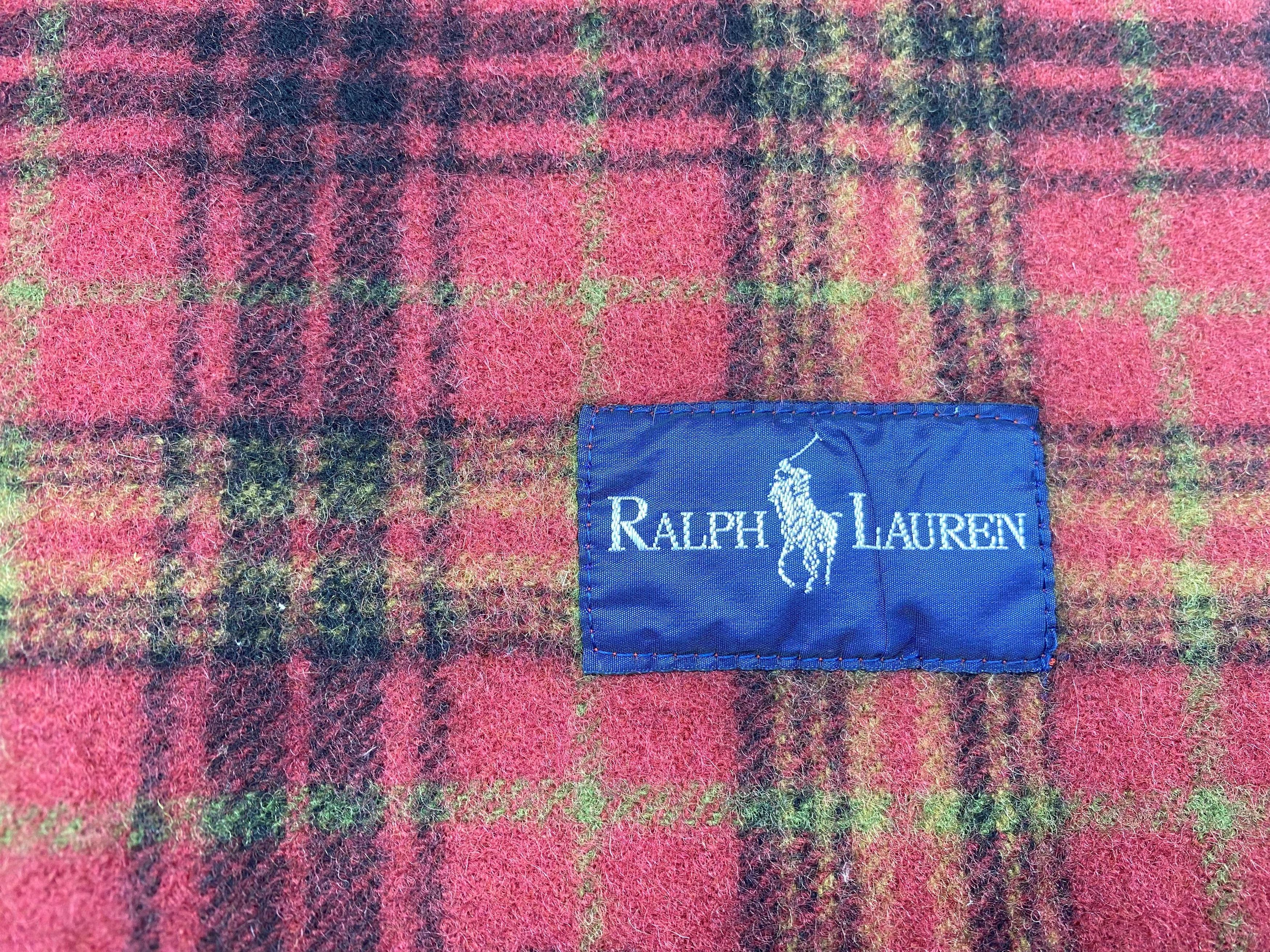 Ralph Lauren × Vintage Ralph Lauren scarf Checkered Pure New Wool Vintage Scarves Size ONE SIZE - 10 Thumbnail