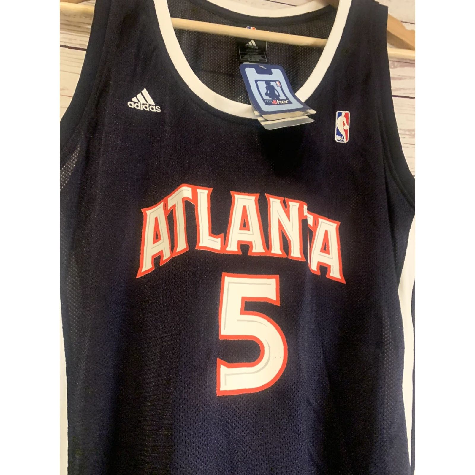 Adidas NEW Adidas NBAforHer Atlanta Hawks #5 Josh Smith Navy Blu Jersey XL Women Tank Size XL / US 12-14 / IT 48-50 - 7 Thumbnail