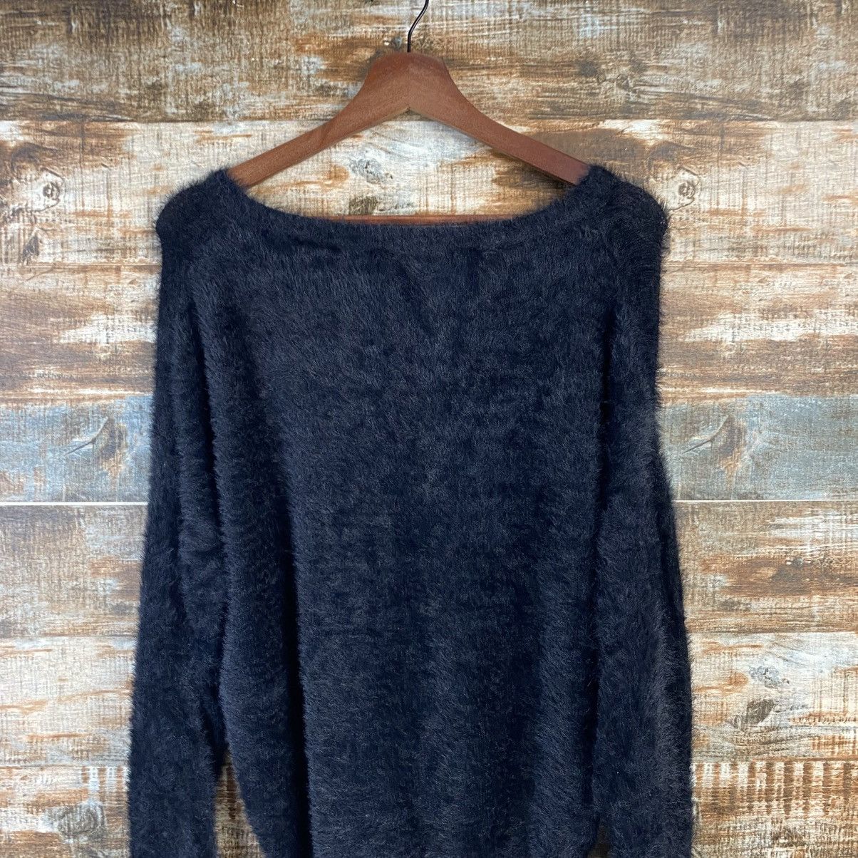 Homespun Knitwear DL Ingni Black Mohair fur shaggy Knitwear #C1105 Size M / US 6-8 / IT 42-44 - 13 Thumbnail