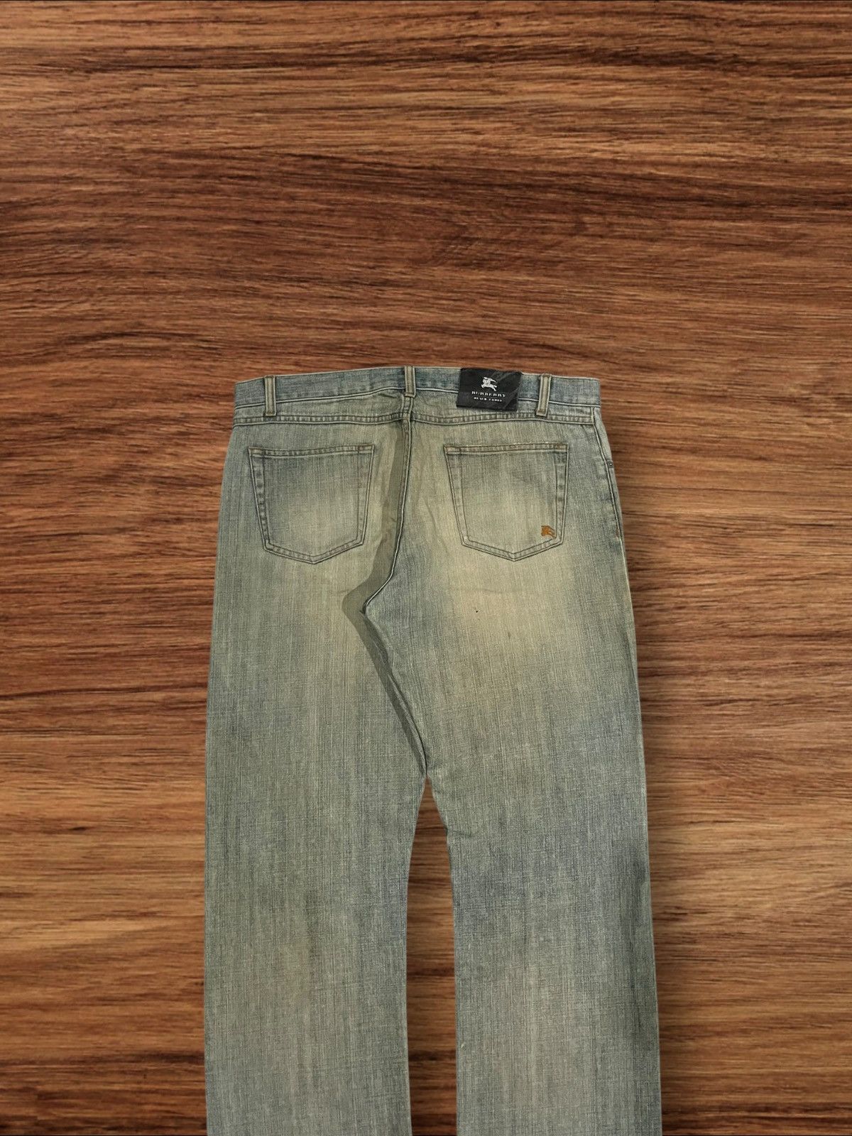 Black Label × Burberry ⚡️Sick⚡️Burberry Black Label Mud Wash Distress Buttonfly Jeans Size US 35 - 8 Thumbnail