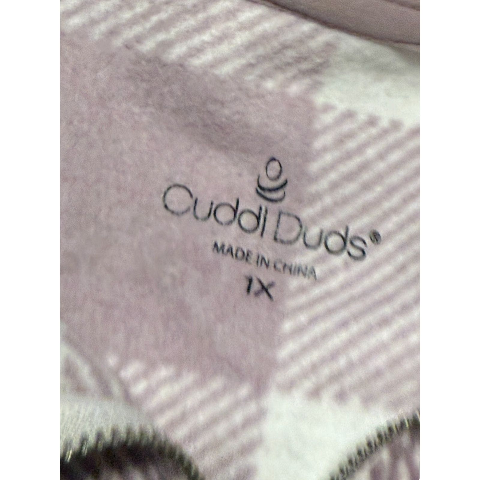Vintage Cuddl Duds Sweater Womens 1X Purple White Plaid Quarter Zip Pullover Size XL / US 12-14 / IT 48-50 - 5 Thumbnail