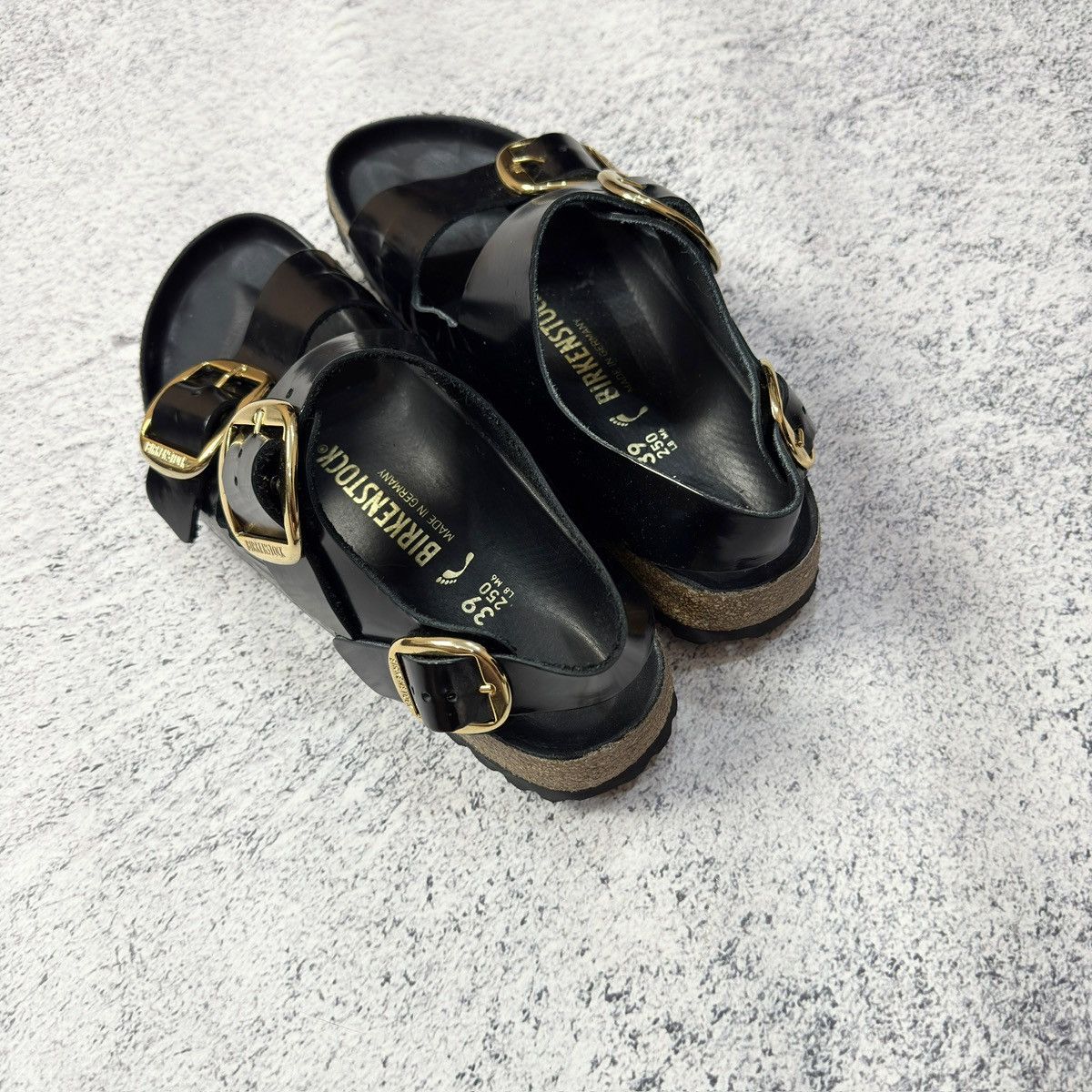 Birkenstock × Designer Birkenstock Milano Black/Gold Leather Sandals 39size 25cm Size US 8.5 / IT 38.5 - 8 Thumbnail