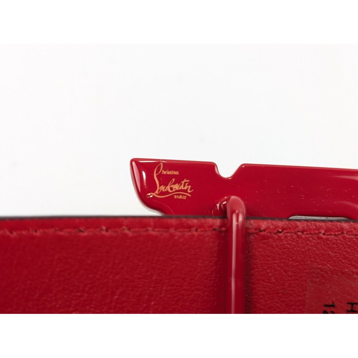 Christian Louboutin o1rshd1 Size: 90 / Calf Happy Rui CL Logo Belt in Loubi Size 34 - 7 Thumbnail