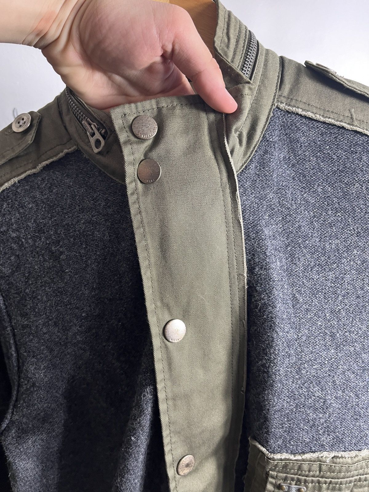Diesel DIESEL WOOL MILITARY SWEATER ZIP UP Size US L / EU 52-54 / 3 - 3 Thumbnail