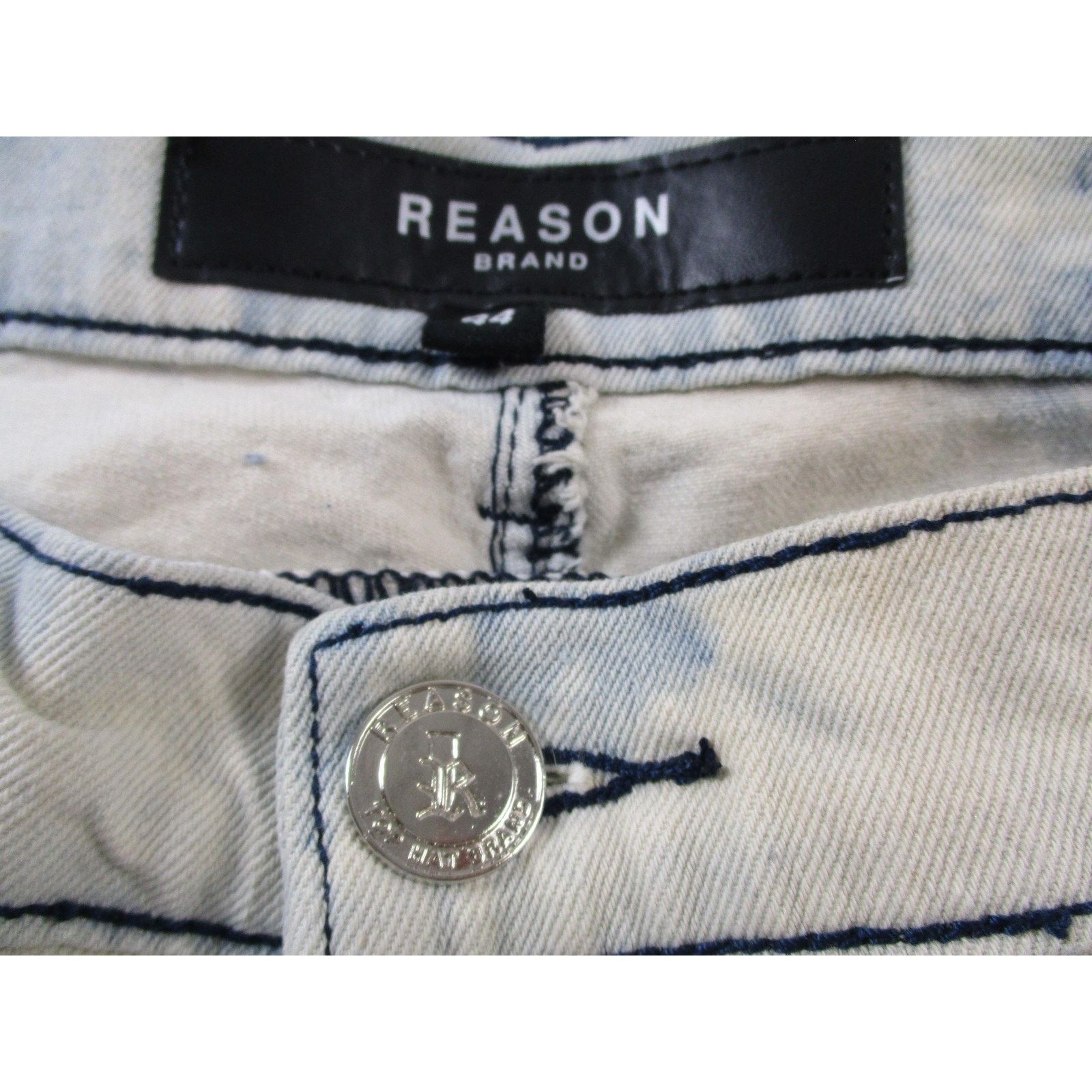 Reason Reason Jeans Men 44 Slim Acid Wash Mulberry Moto Skull Denim Size US 44 / EU 60 - 5 Thumbnail