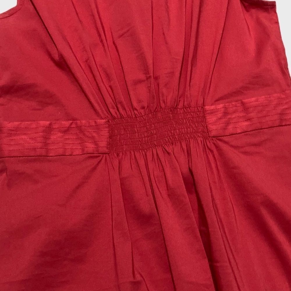 Bcbgmaxazria BCBGMaxAzria, Red Capped Sleeve Top, Plunging Splice Necklin Size XS / US 0-2 / IT 36-38 - 6 Thumbnail