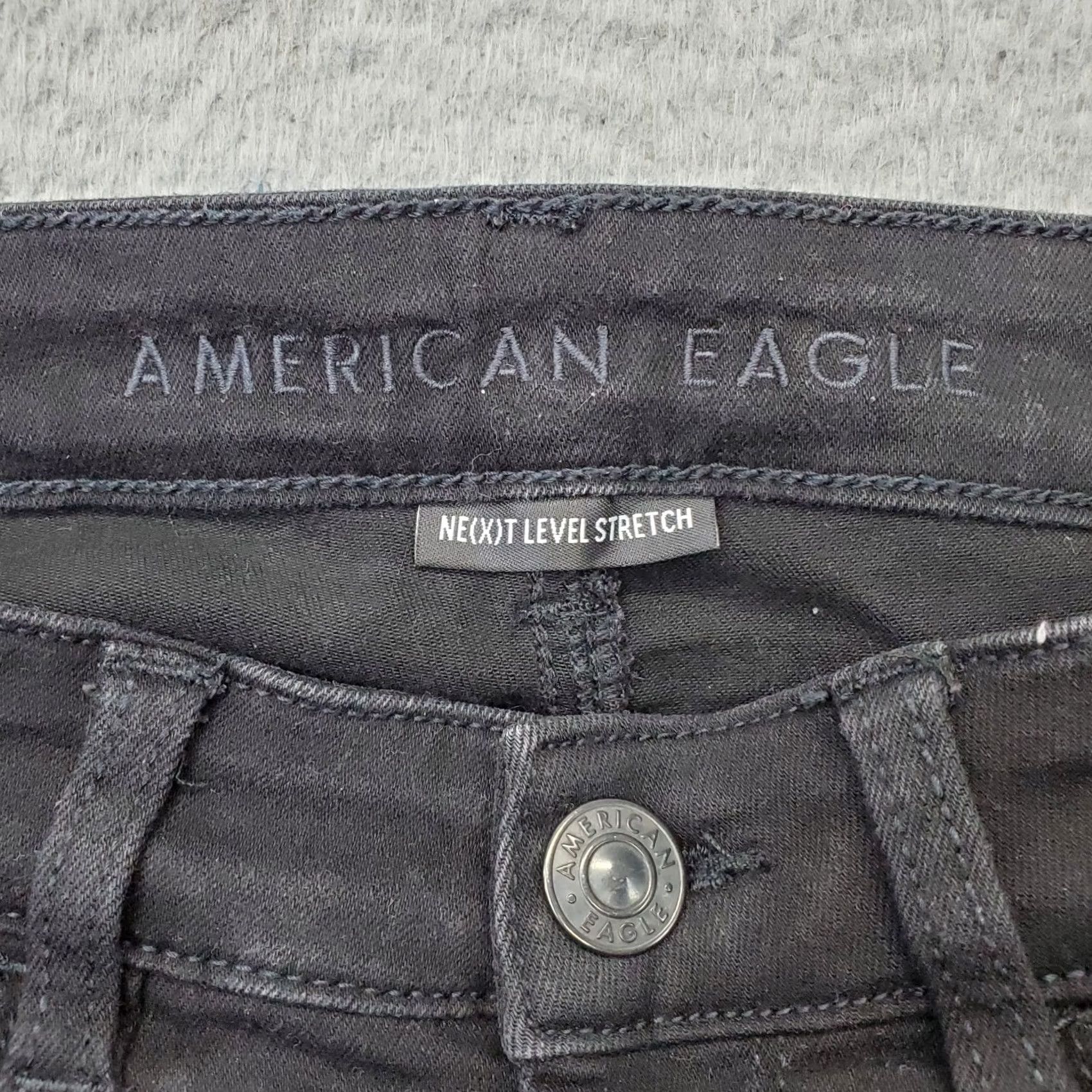 American Eagle Outfitters American Eagle Outfitters Skinny Jeans Womens 4 Black Denim Distressed Next Level Stretch XS Size 27" / US 4 / IT 40 - 7 Thumbnail