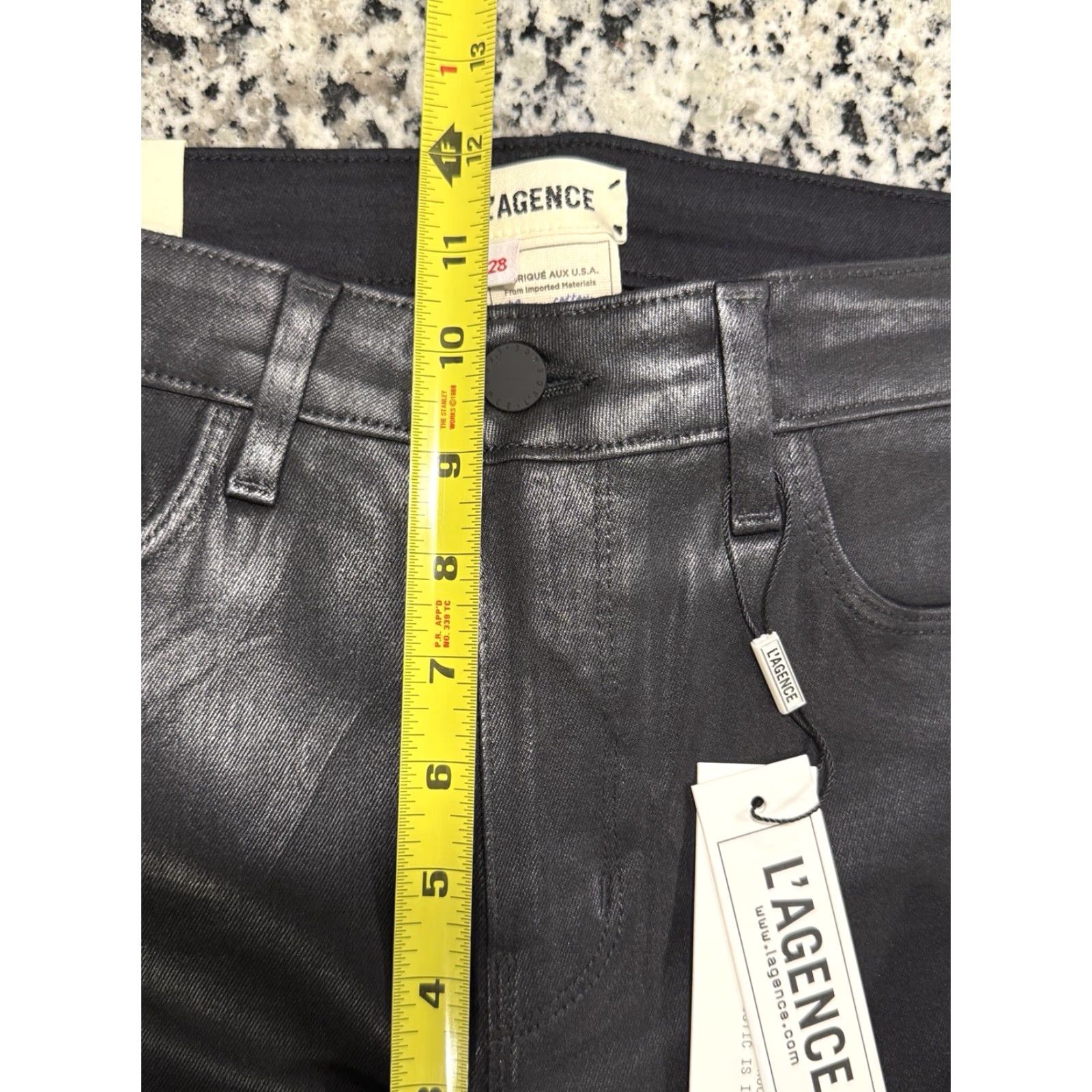 Vintage NWT L’agence Margot High Rise Skinny Black Coated Jeans Size 28 Women's Jeans Ankle Black 28 Mens? Wait. Size 28" / US 6 / IT 42 - 3 Thumbnail