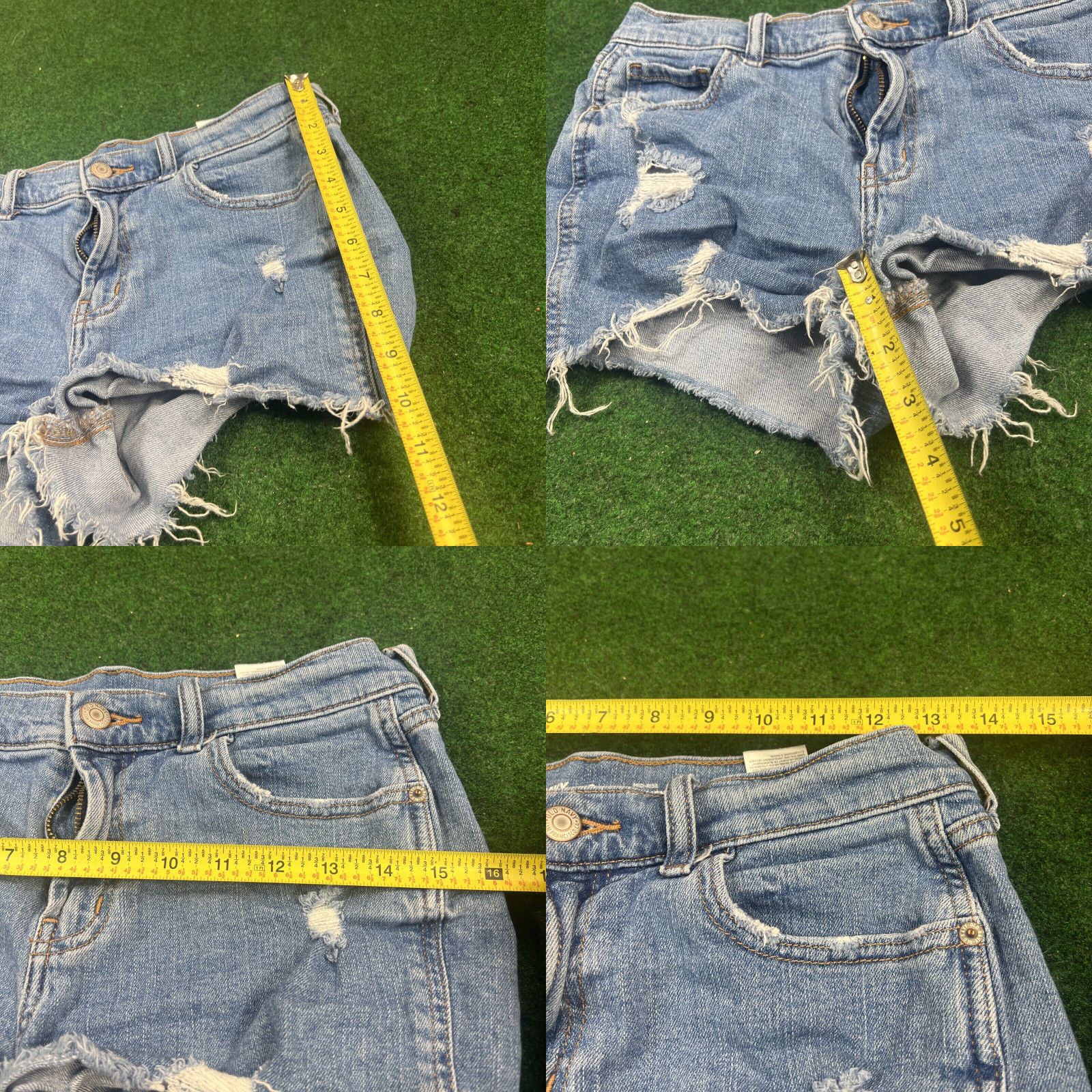 Old Navy Old Navy Boyfriend Cutoffs Jeans Shorts size 0 Blue Denim Mid Rise Raw Hem Size 34" / US 12 / IT 48 - 8 Thumbnail
