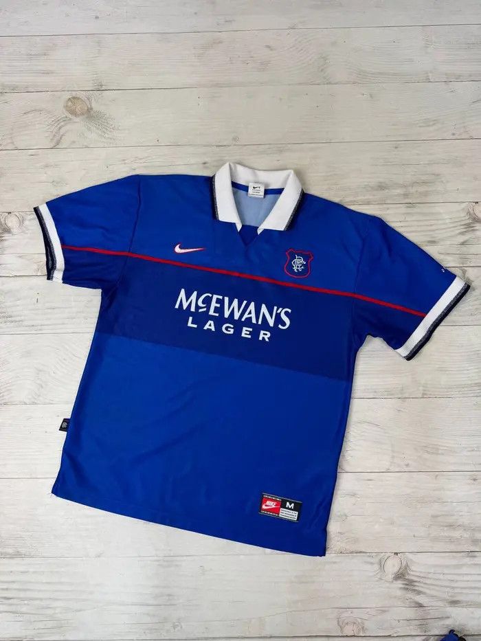 Nike Vintage Nike Rangers Glasgow 1997 1999 Home Shirt Jersey Size US M / EU 48-50 / 2 - 1 Thumbnail