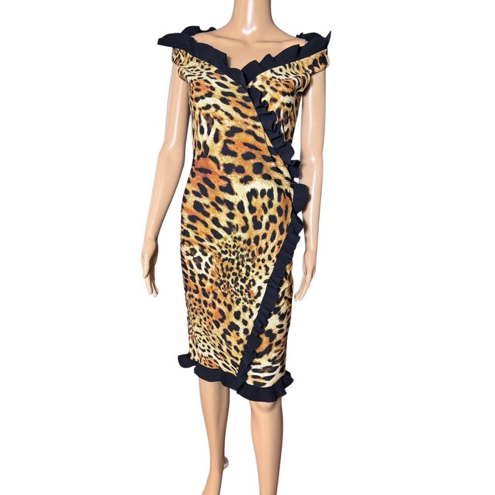 Other Greta Constantine Animal Print Ruffle Detail Off Shoulder D Size M / US 6-8 / IT 42-44 - 3 Thumbnail