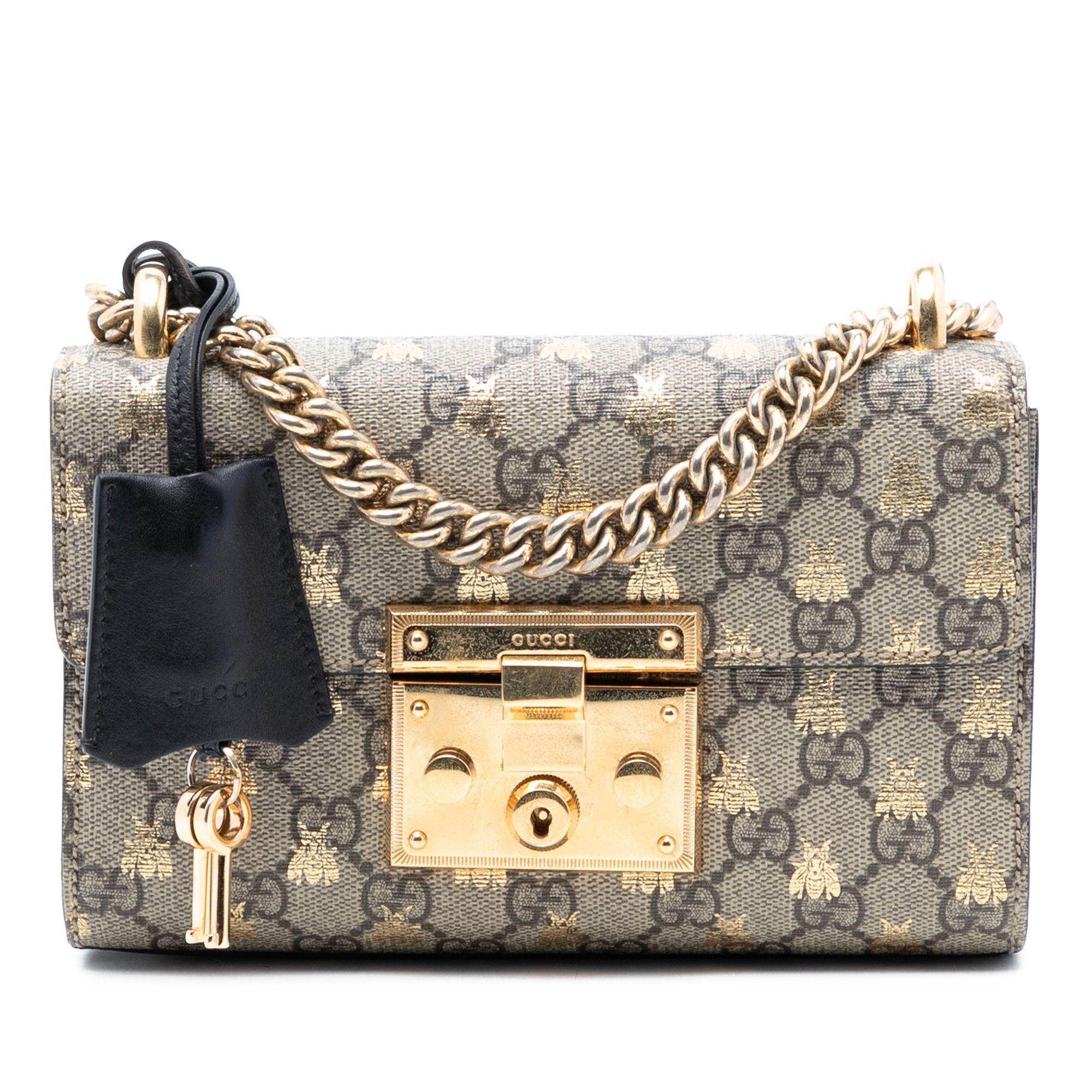 Gucci Gucci Small GG Supreme Bee Padlock Crossbody Size ONE SIZE - 1 Thumbnail