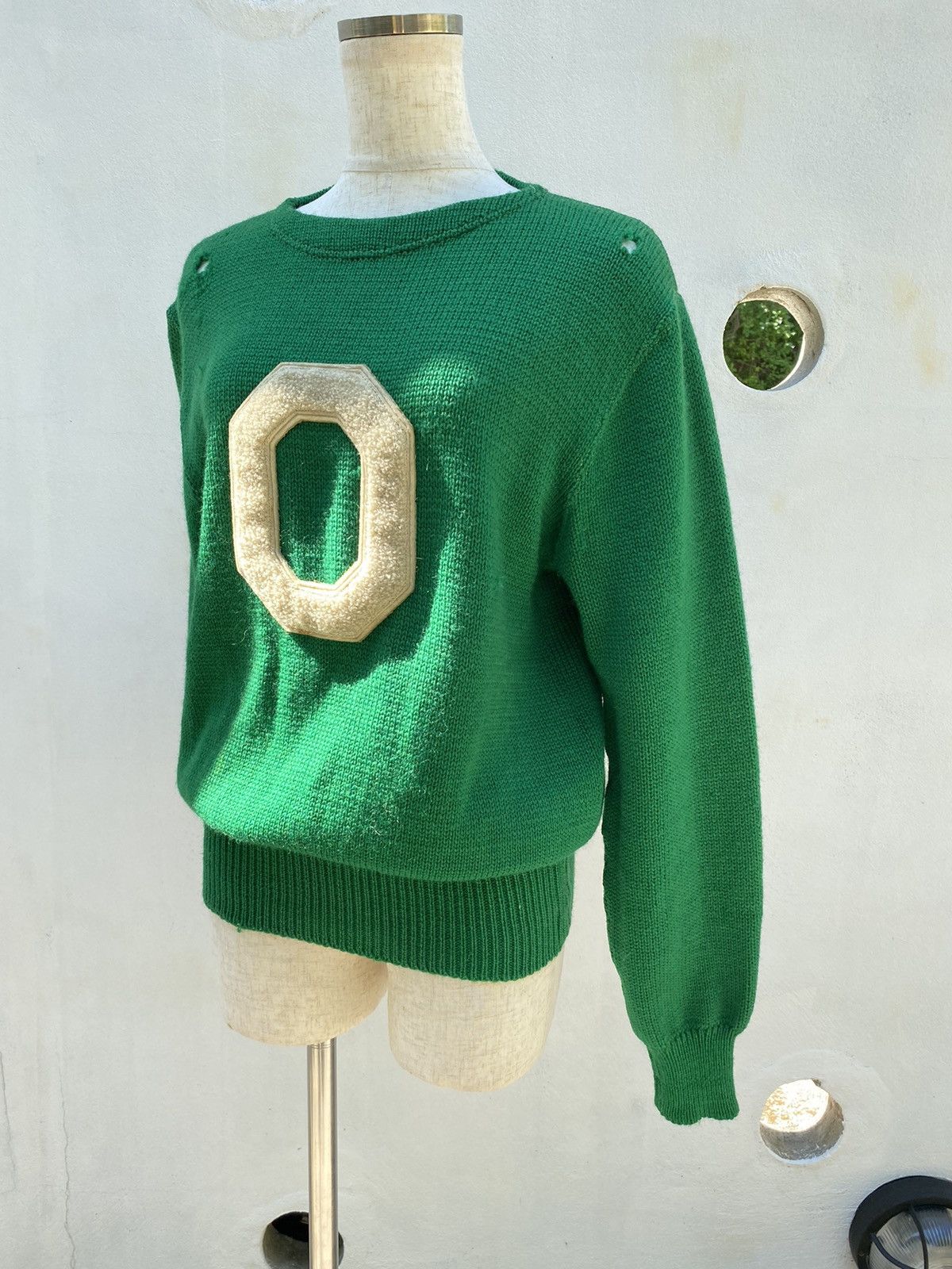 Designer × Vintage Nelson knitting Green Knit Sweater with Front Logo Patch Size M / US 6-8 / IT 42-44 - 14 Thumbnail