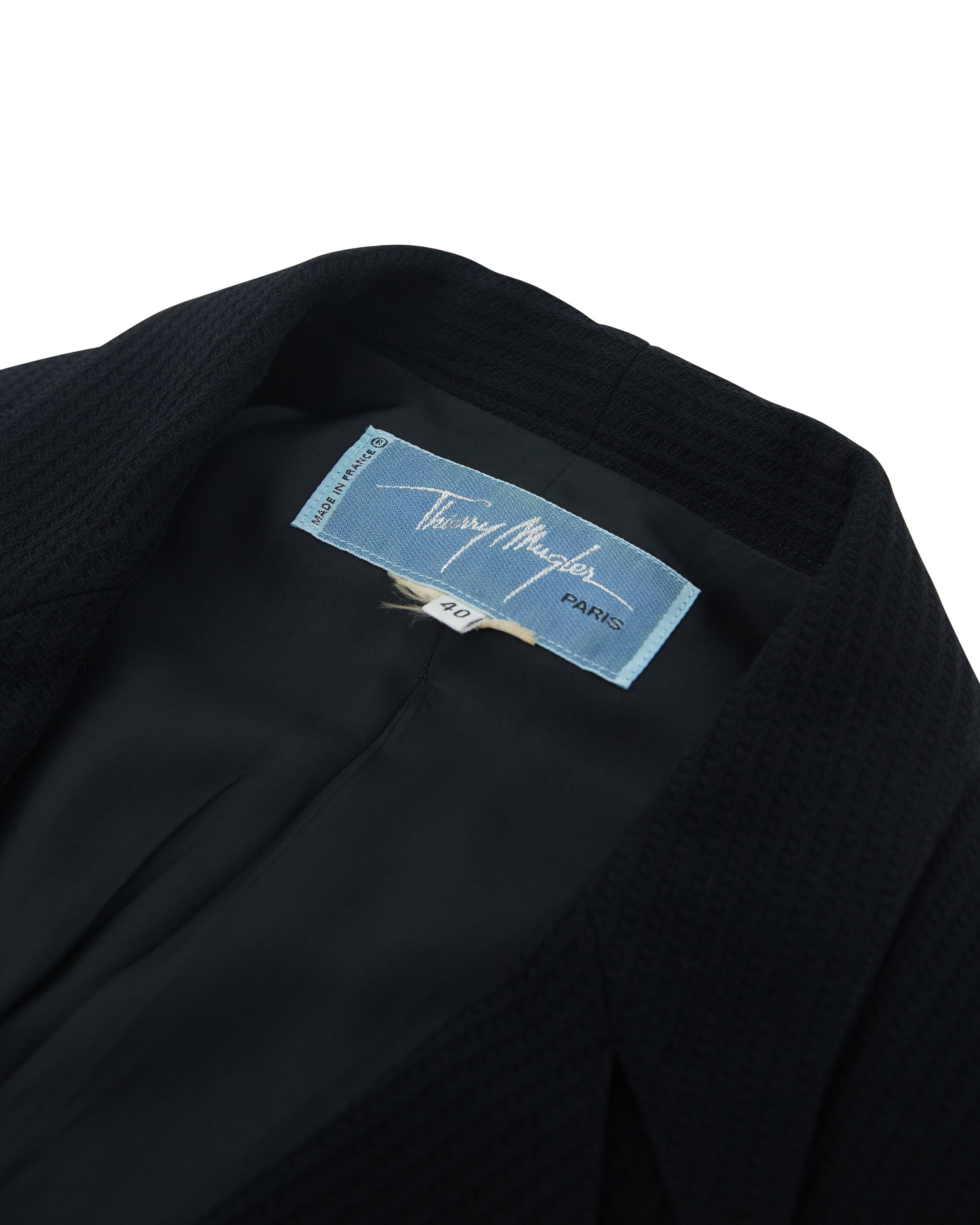Thierry Mugler Early 1990s Black wool structured skirt suit Size M / US 6-8 / IT 42-44 - 9 Thumbnail