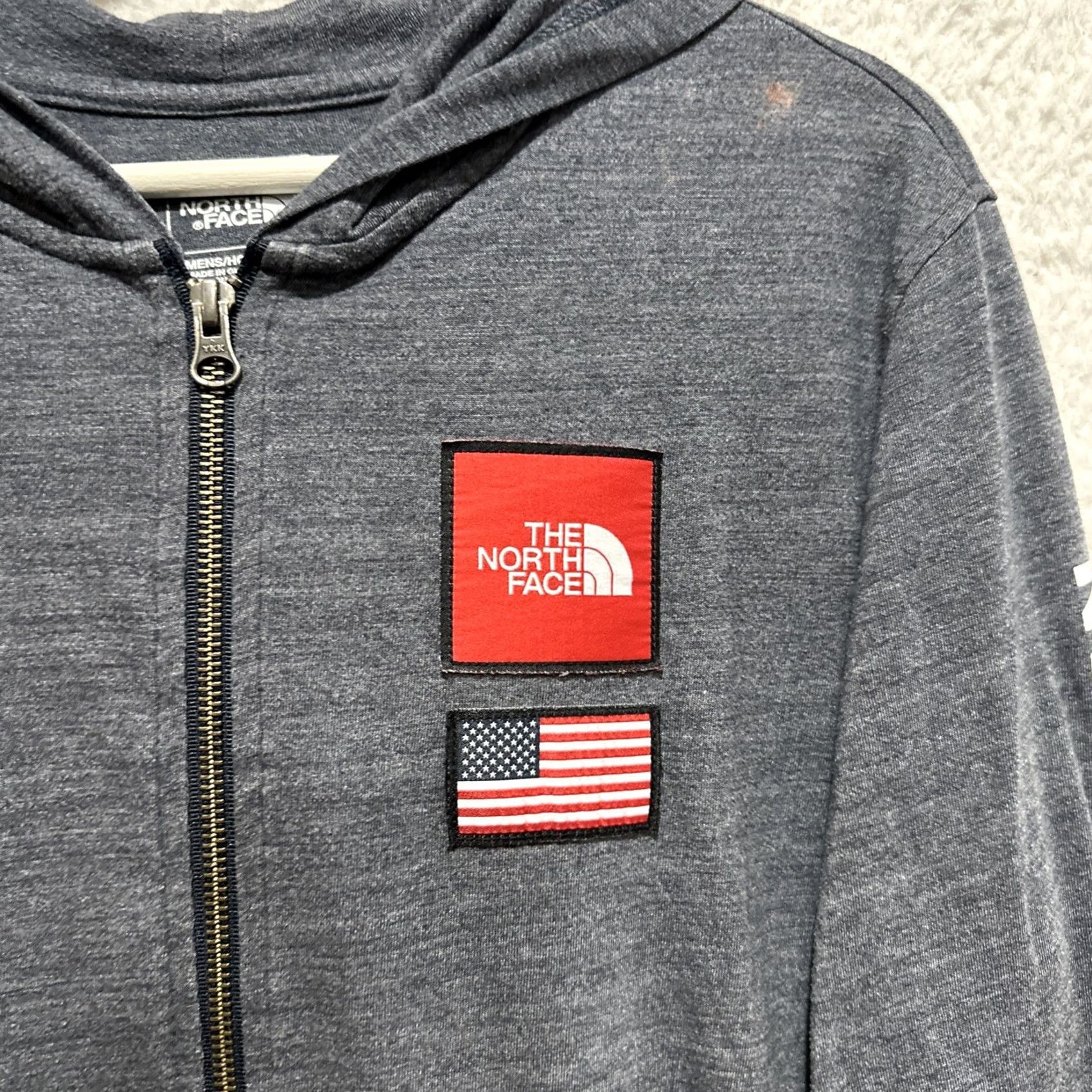 The North Face The North Face Hoodie Men M Gray Regular Full Zip Logo USA Tri-Blend Classic Fit Size US M / EU 48-50 / 2 - 5 Thumbnail