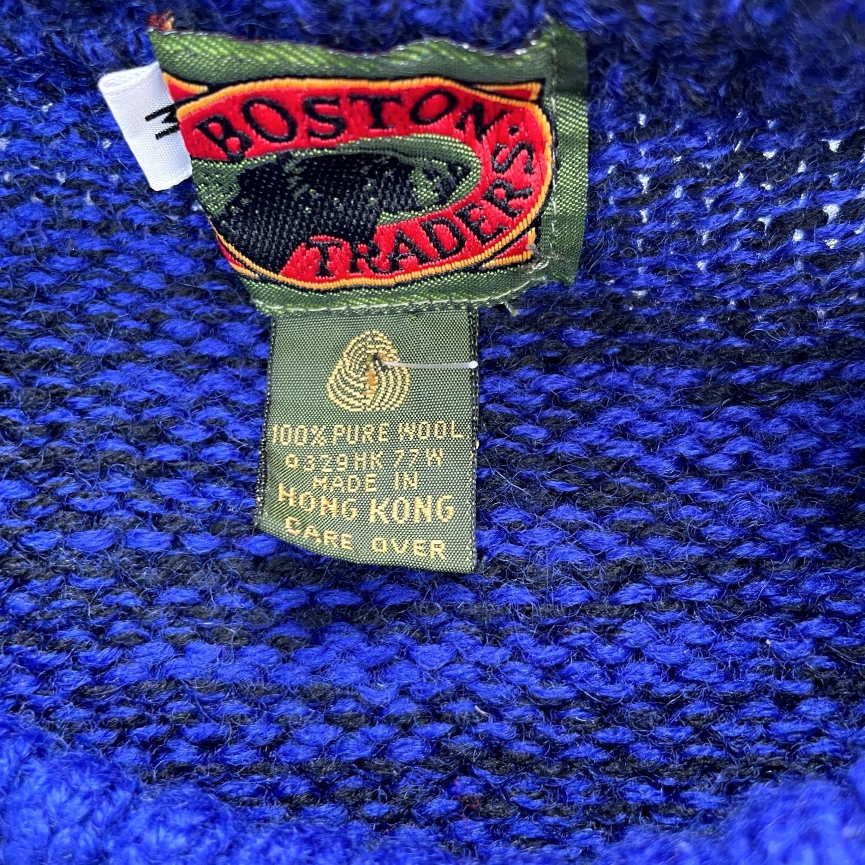 Vintage VINTAGE Boston Traders Sweater Mens Medium Blue Wool Tight Knit Ribbed 80s Size US M / EU 48-50 / 2 - 3 Thumbnail
