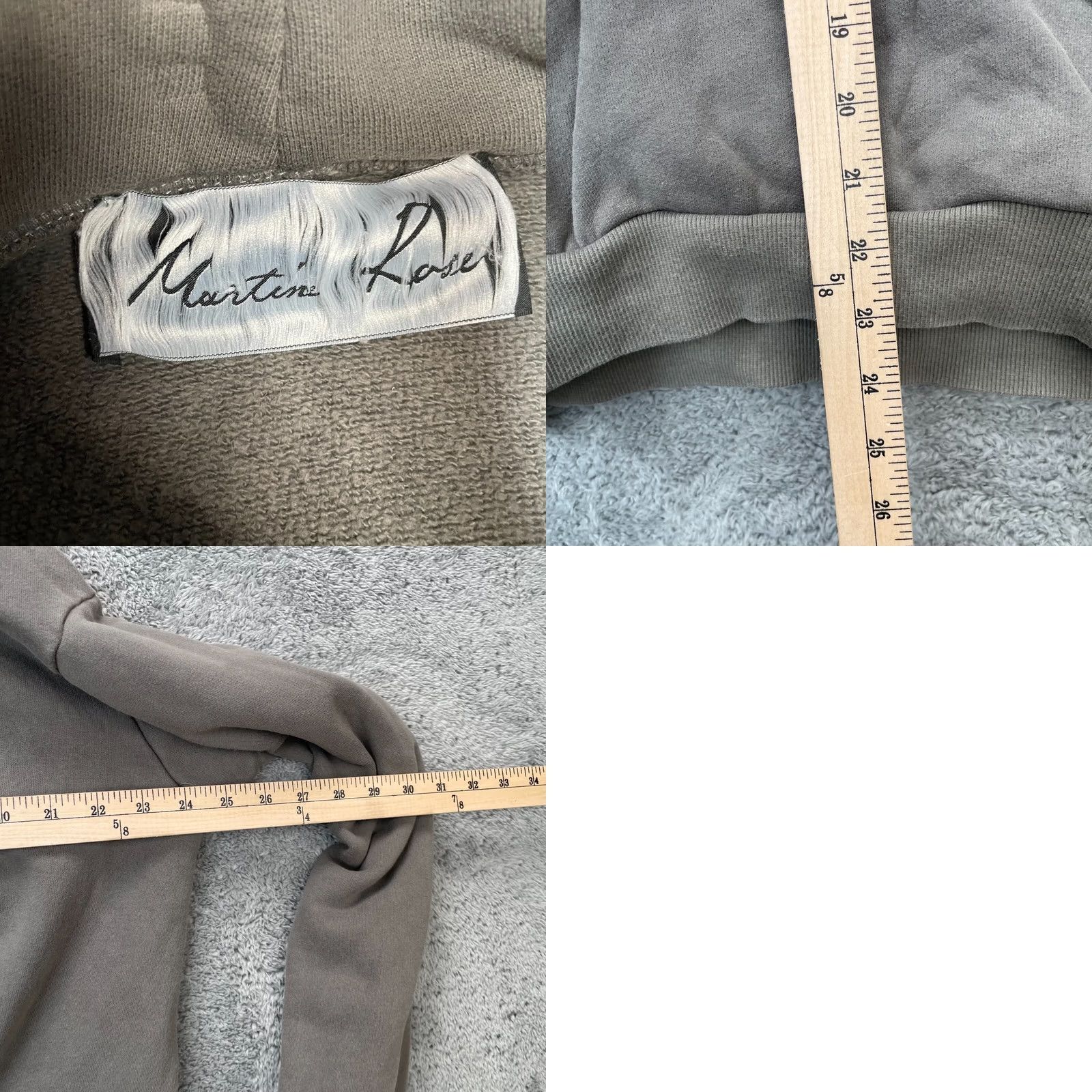 Martine Rose Martine Rose Hoodie Mens Medium Gray Spellout Cotton Fleece Embroidered Pullover Shirt Size US L / EU 52-54 / 3 - 8 Thumbnail
