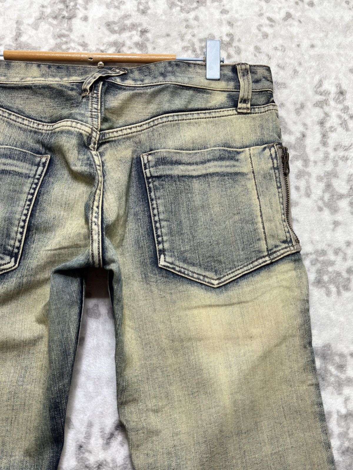 PPFM PPFM Multi Zipper Distressed Mud Wash Denim Jeans Slim Fit Size US 32 / EU 48 - 10 Thumbnail