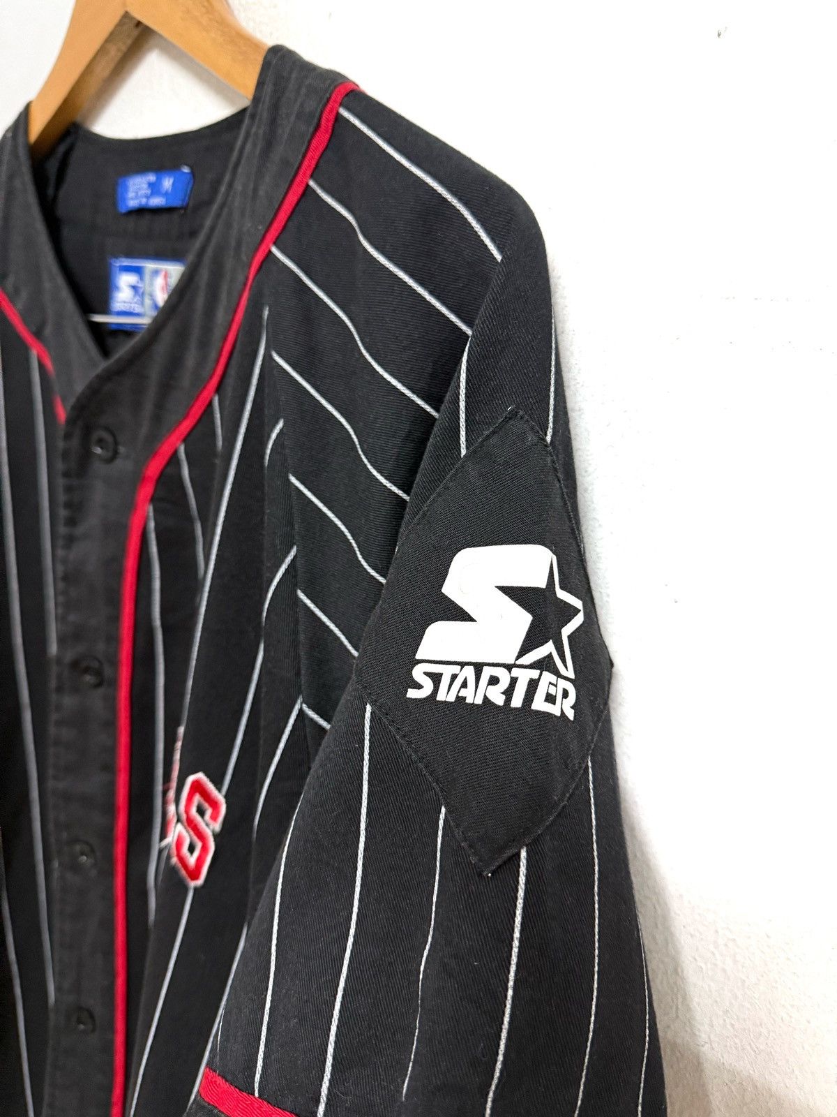 NBA × Starter × Vintage Vintage 90s Chicago Bulls Pinstripe Starter Jersey Size US M / EU 48-50 / 2 - 3 Thumbnail