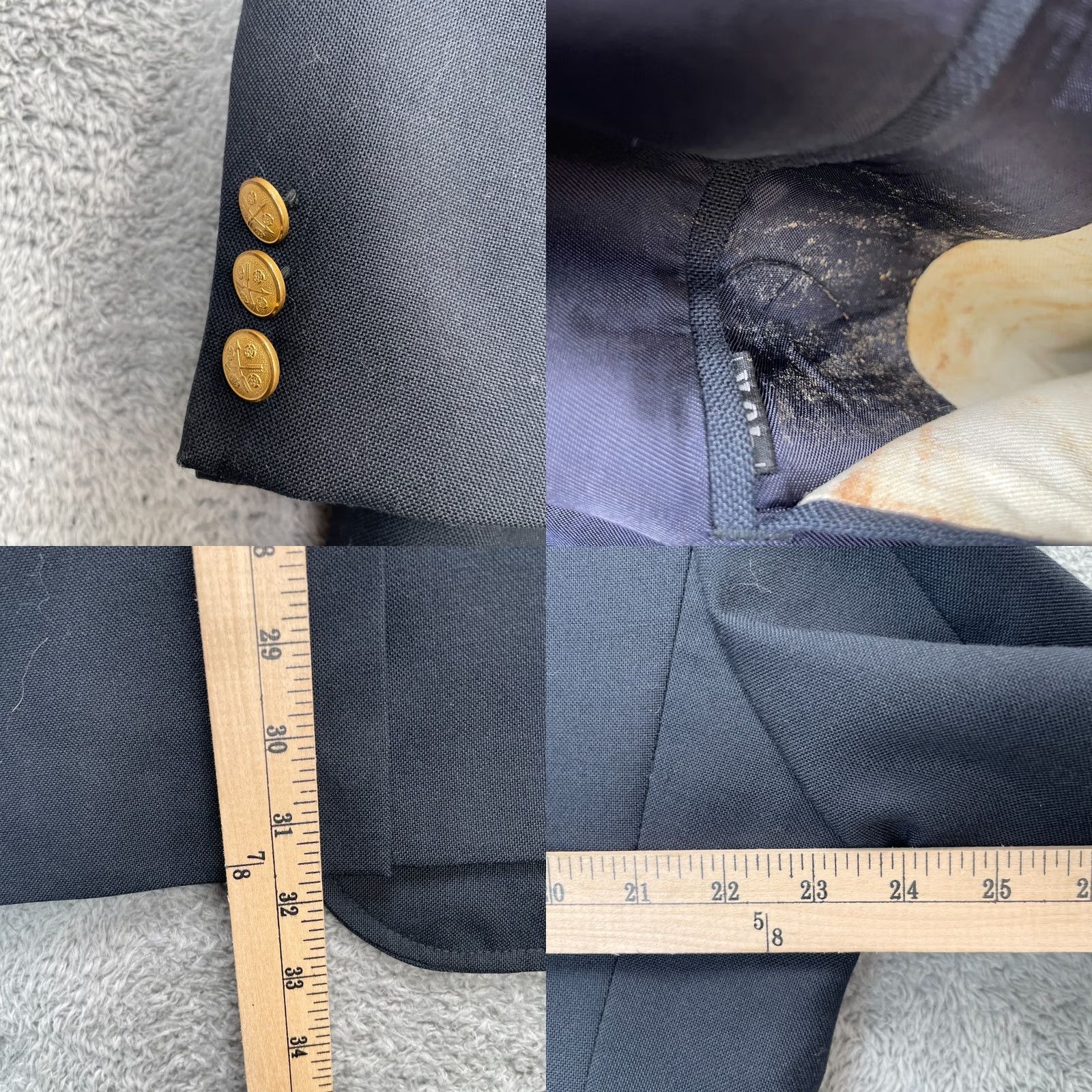 Vintage VINTAGE English Manor Mens 40R Blue Blazer Sport Coat Notch Lapel Vented Size 40R - 8 Thumbnail