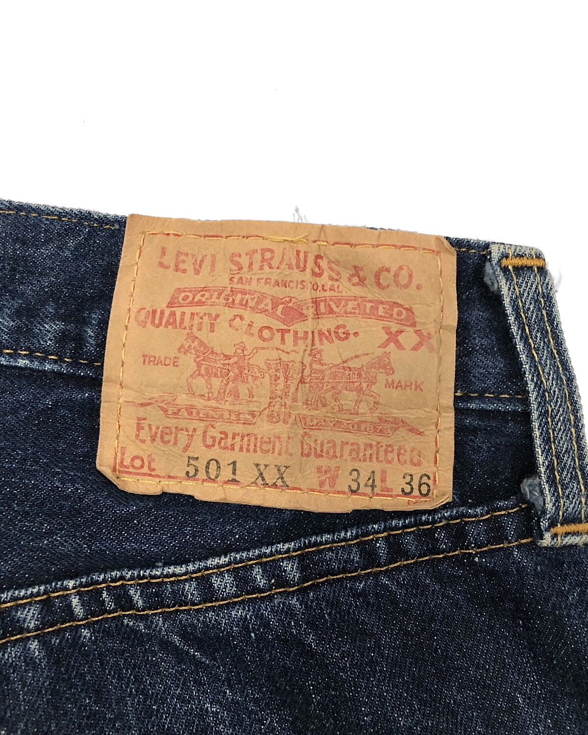 Levi's 1990's Levis Vintage Clothing 501XX Model 1955 Size US 34 / EU 50 - 10 Thumbnail