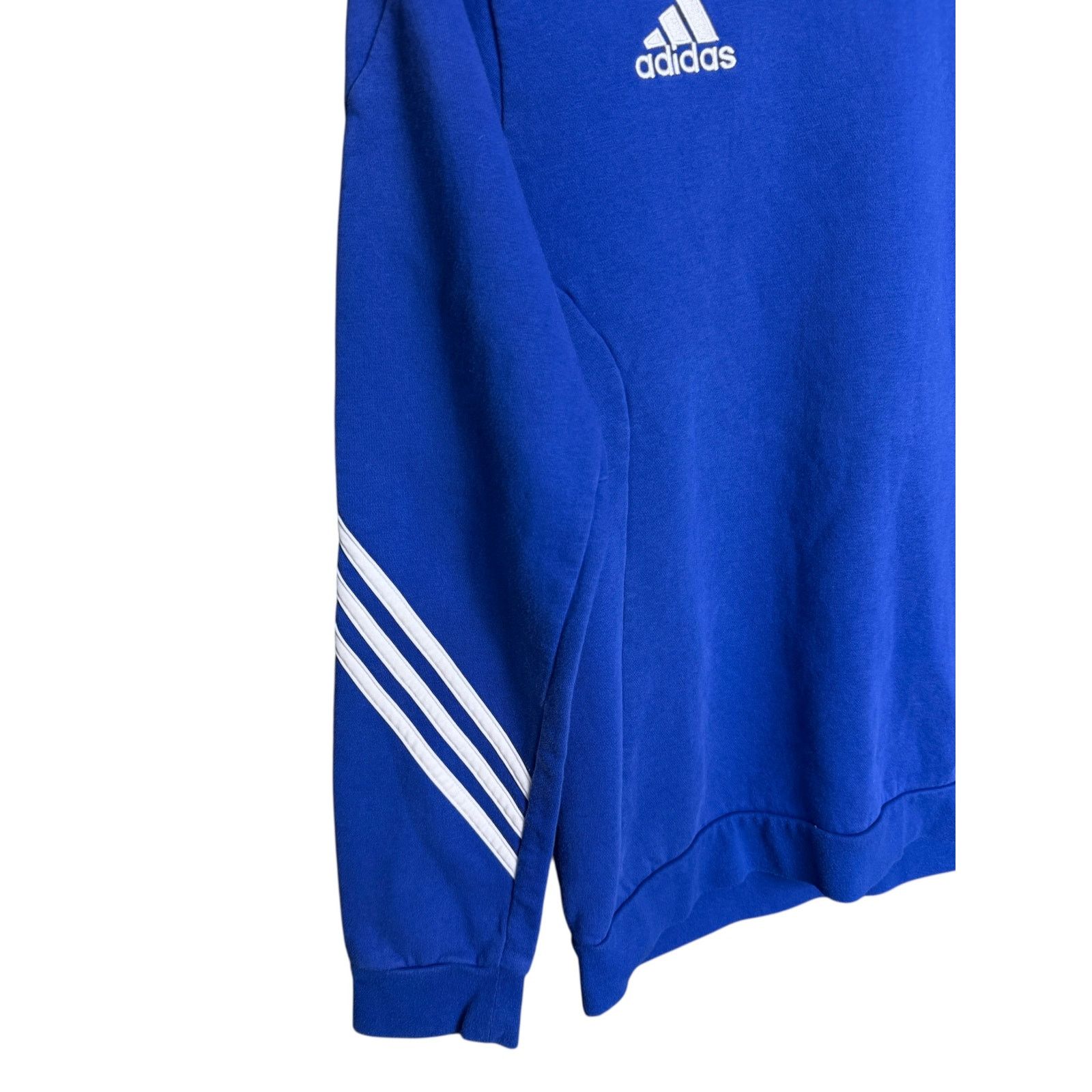 Adidas Adidas Blue & White 3 Stripe Training Athletic Sweatshirt S Size US S / EU 44-46 / 1 - 3 Thumbnail