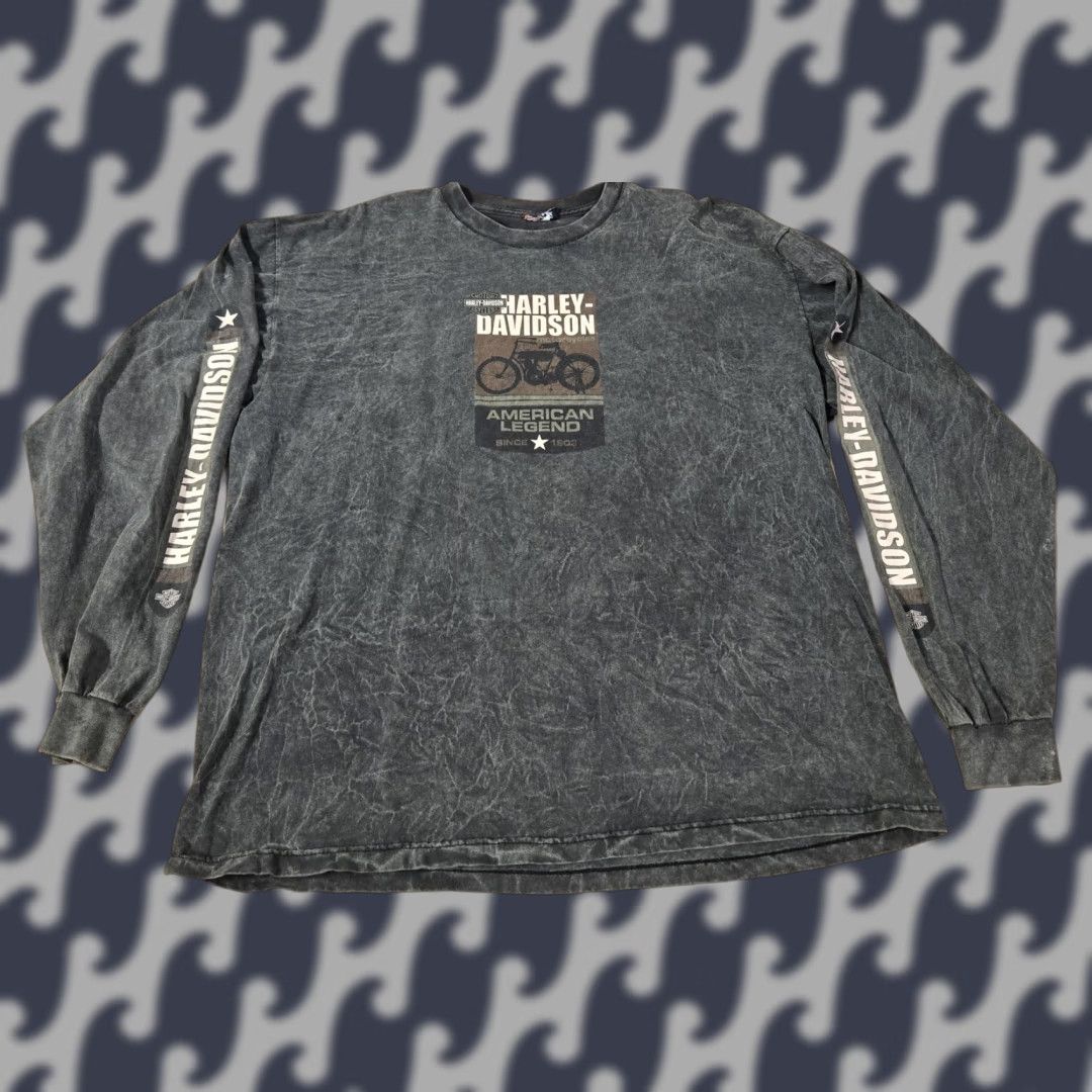 Harley Davidson VINTAGE Harley-Davidson Shirt Mens XL Black Long Sleeve American Legend Biker Size US XL / EU 56 / 4 - 1 Thumbnail