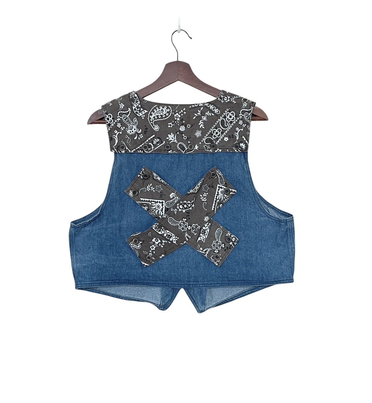 Vintage Japanese Brand Marie Patchwork Denim Vest 1990s