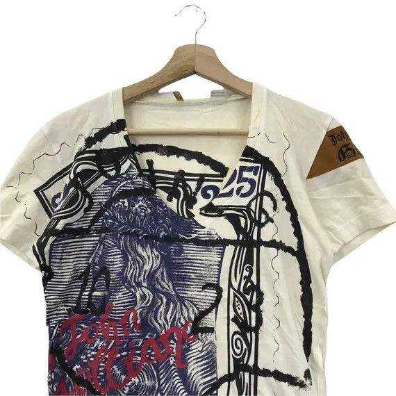 John Galliano Vtg JOHN GALLIANO ITALY Stamp Newspaper Print Tee Shirt Size S / US 4 / IT 40 - 8 Thumbnail