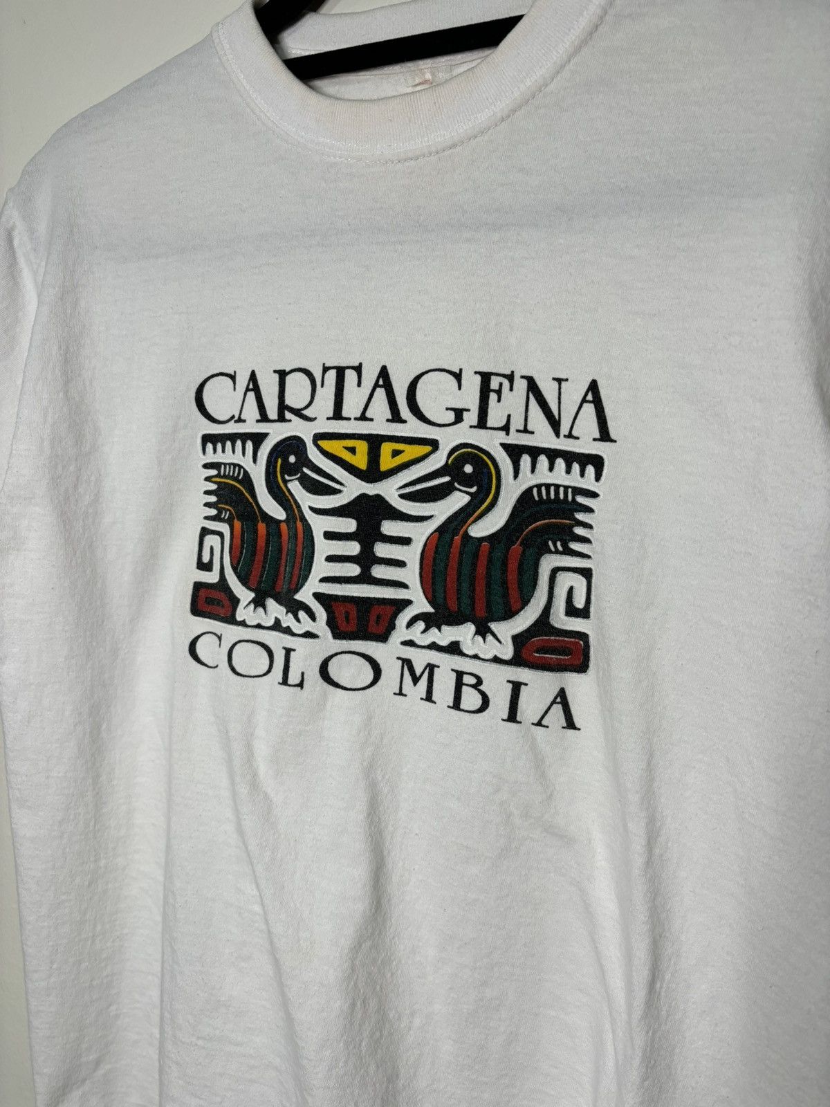 Vintage Vintage 1990s White Colombia Graphic Tee Size US M / EU 48-50 / 2 - 2 Thumbnail