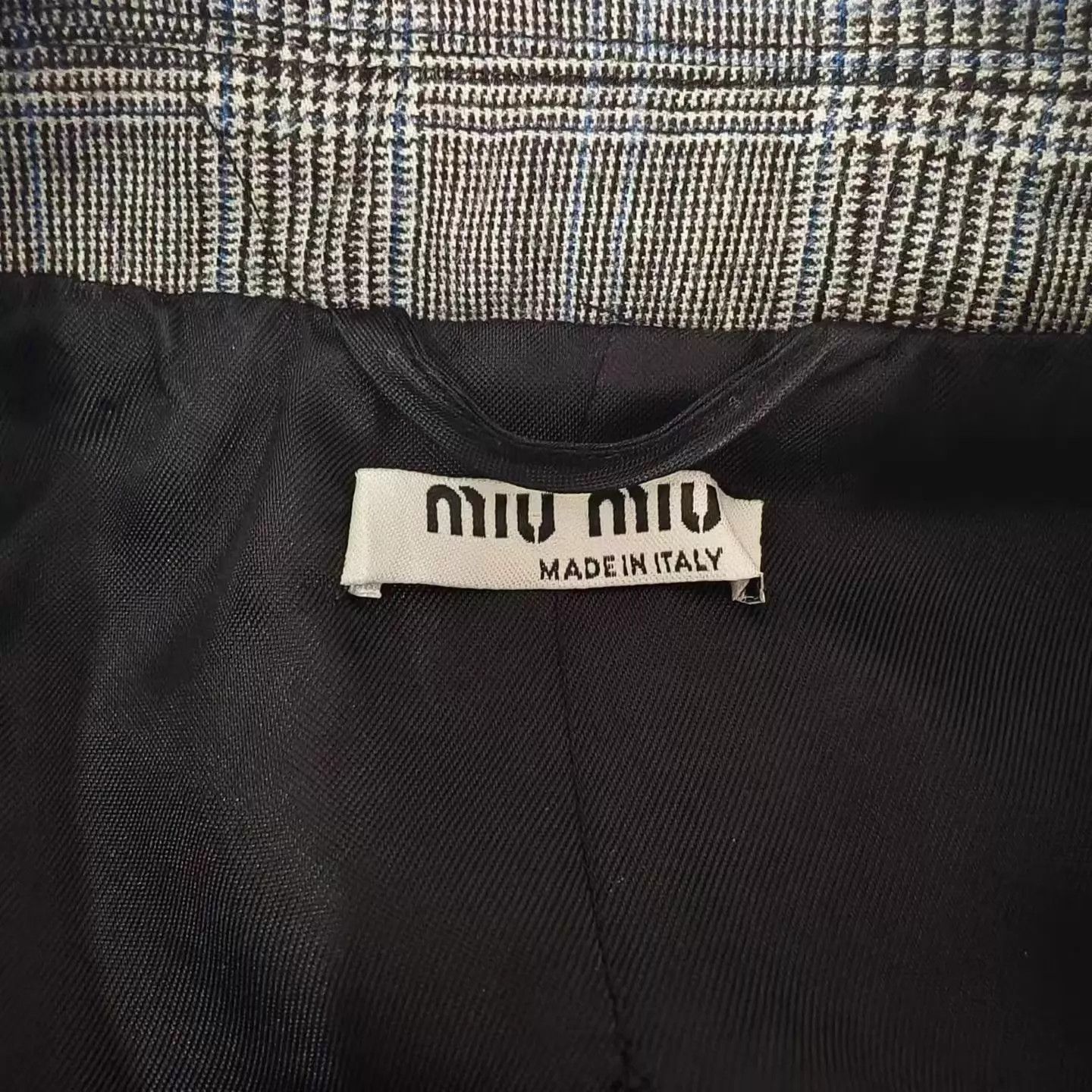 Miu Miu MIU MIU Checked Back Logo Short Blazer Women's 38 Size XS / US 0-2 / IT 36-38 - 3 Thumbnail