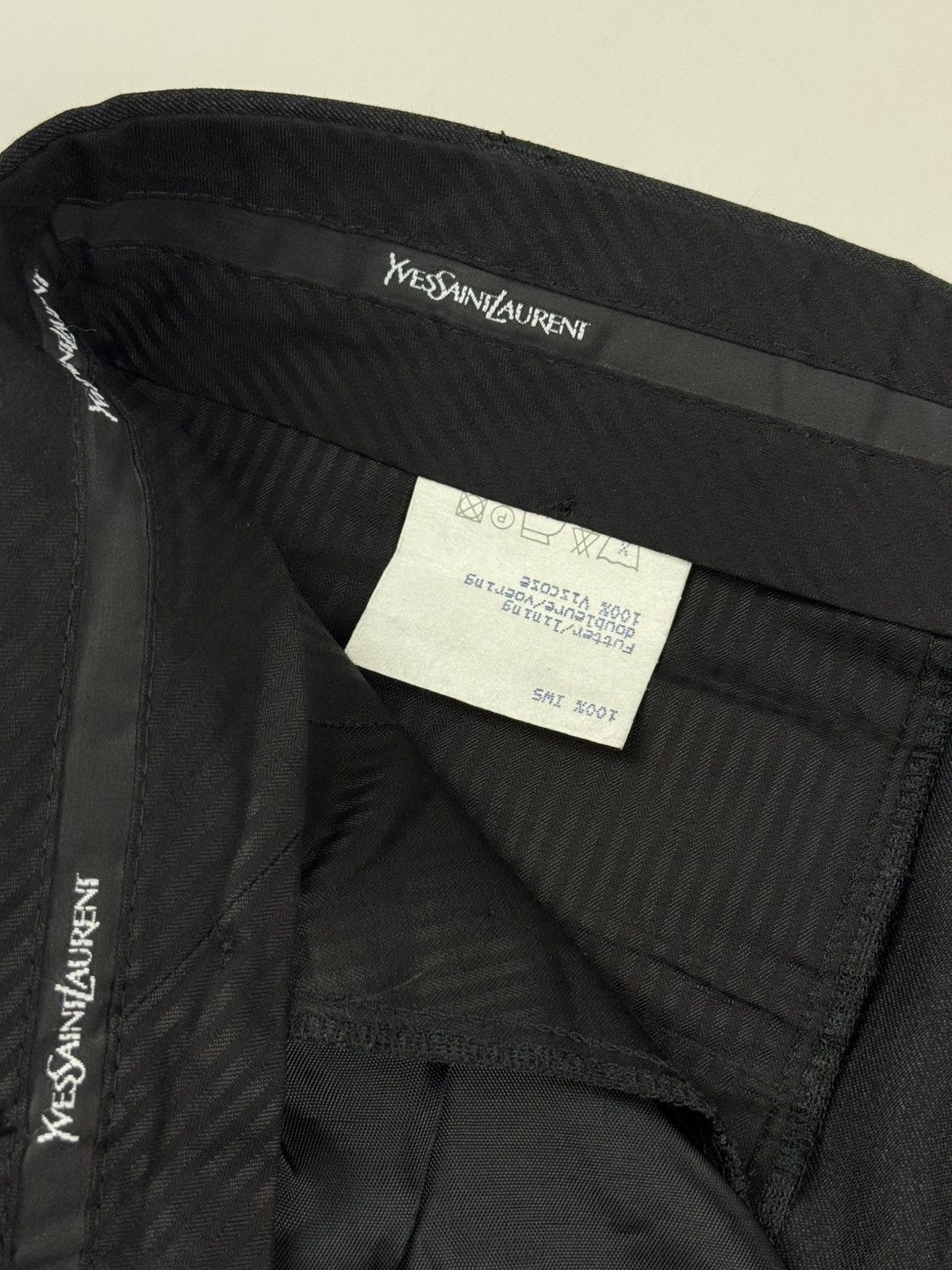 Yves Saint Laurent 1990’s Vintage YSL Yves Saint Laurent Classic Wool Trousers Size US 32 / EU 48 - 13 Thumbnail