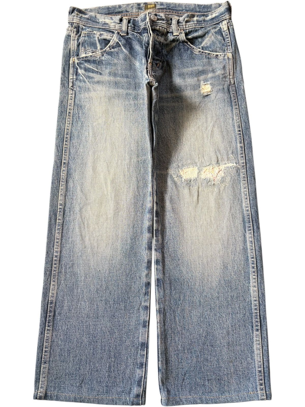 Vintage Japanese Brand Sashiko Distress Loose Jeans