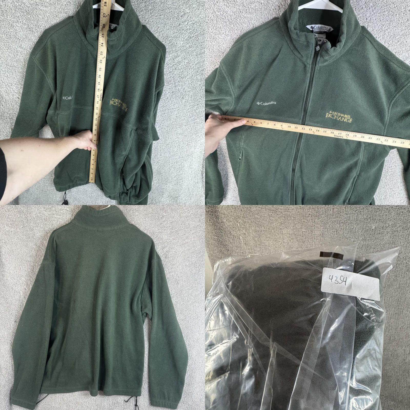 Logo 7 Columbia Fleece Jacket Mens XL Green Full Zip Stand Collar WM6113 Logo Zipper Pockets Size US XL / EU 56 / 4 - 9 Thumbnail