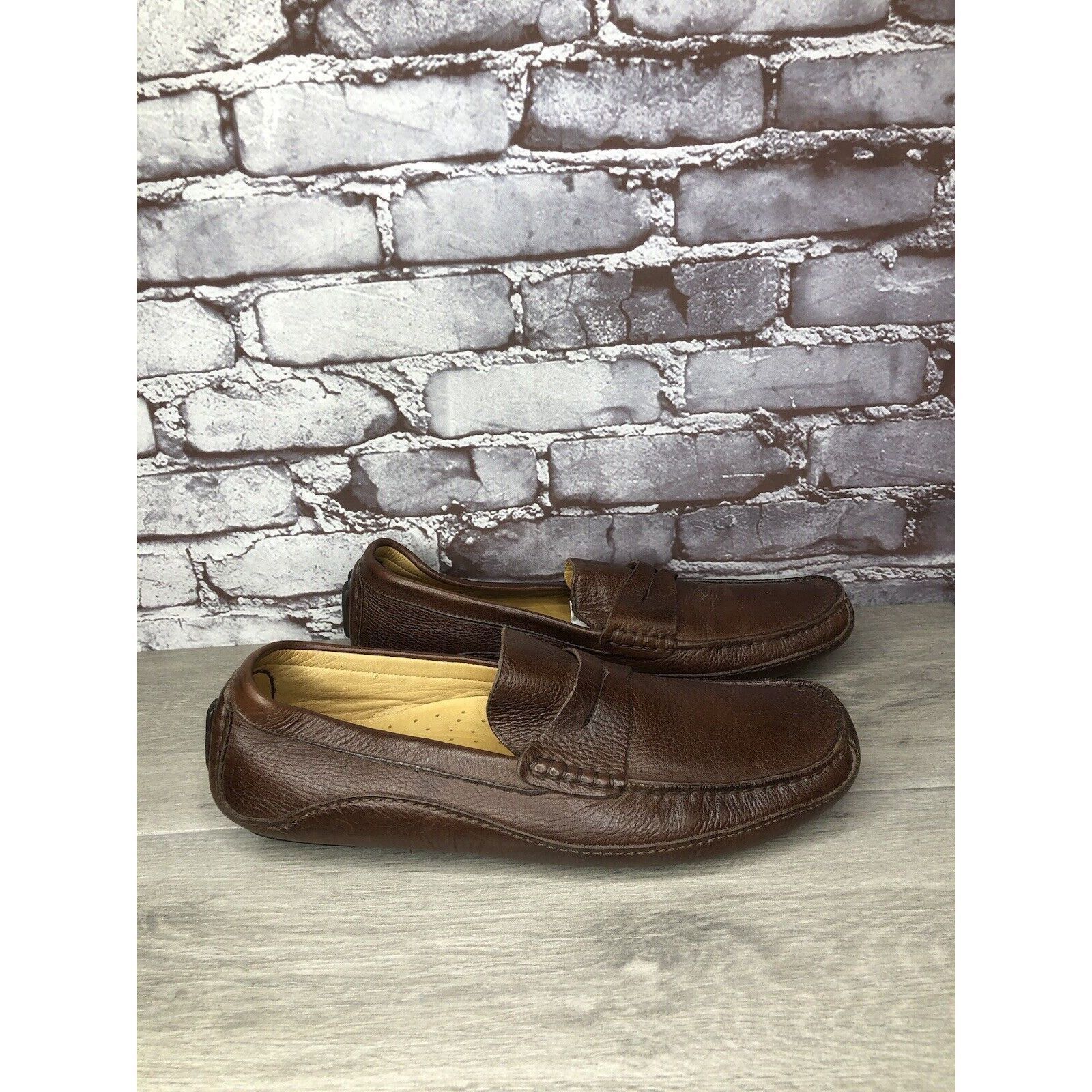 Mercanti Fiorentini Mercanti Fiorentini Relax Brown Leather Driving Penny Loafer Size US 13 / EU 46 - 16 Thumbnail
