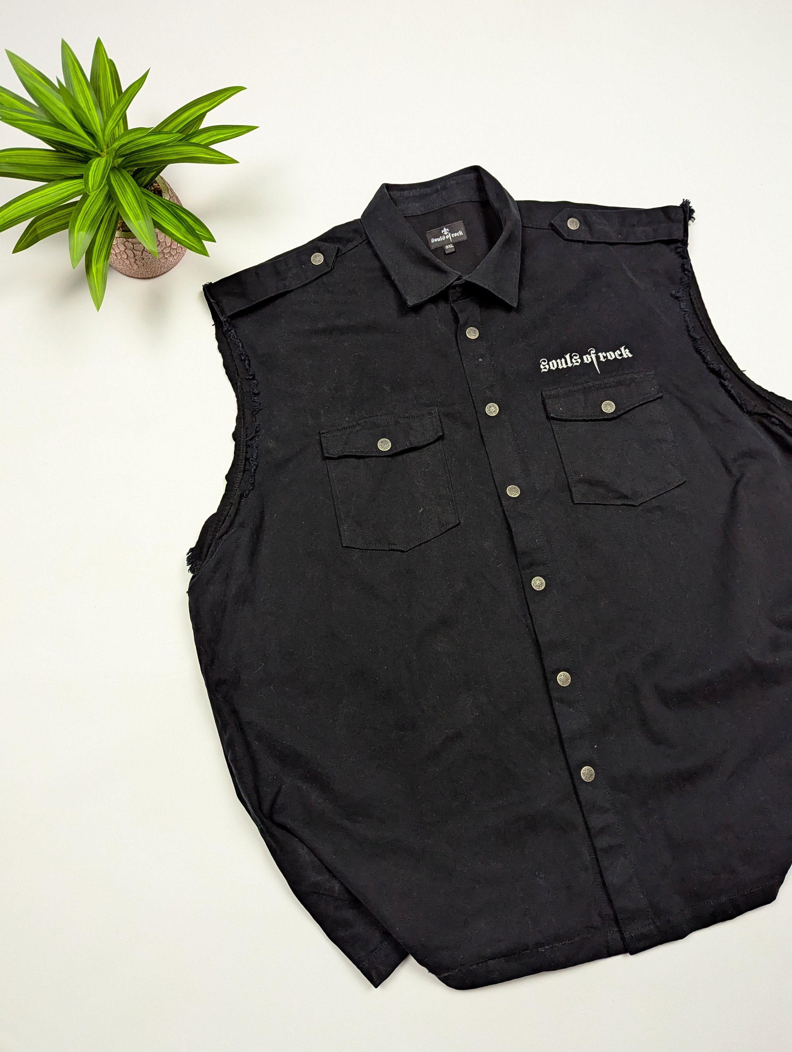 Hysteric Glamour Souls of Rock Sleeveless Denim Vest Men’s 3XL Black Skull Size US XXL / EU 58 / 5 - 2 Thumbnail
