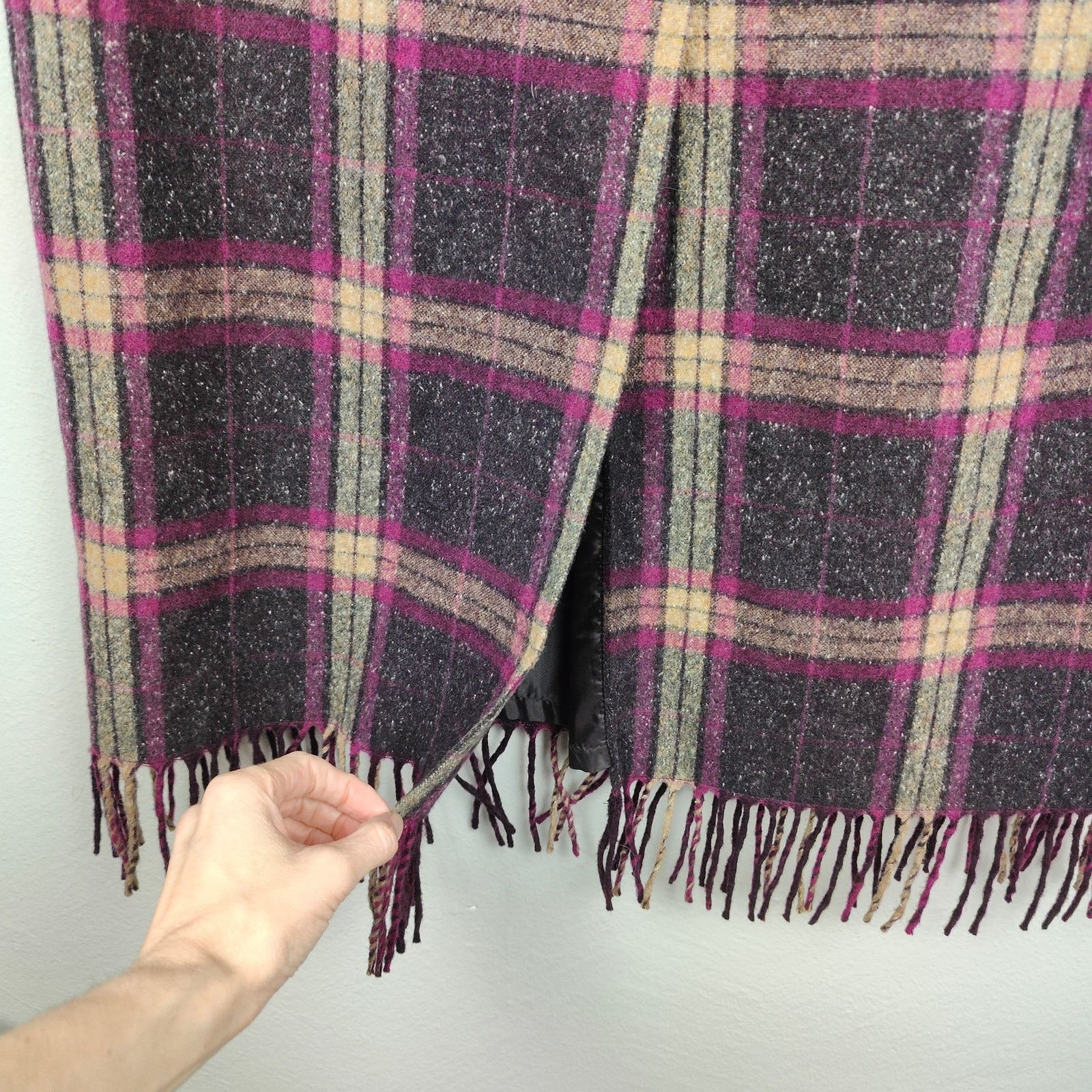 Other Vintage Tapestry Midi Skirt Womens 10 Purple Fringe Wool Size 32" / US 10 / IT 46 - 6 Thumbnail