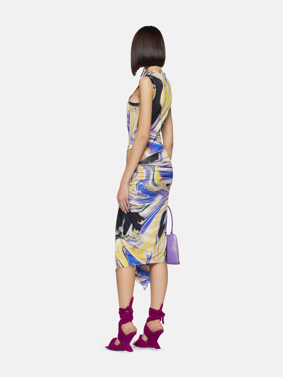 The Attico o1mle0525 Mirna Midi Dress in Multicolor Size XS / US 0-2 / IT 36-38 - 3 Thumbnail